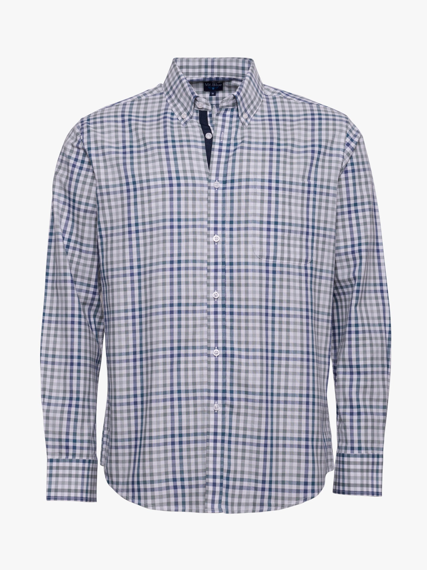 CAMISA ALGODÓN AZUL MANGA LARGA REGULAR FIT MR. AZUL