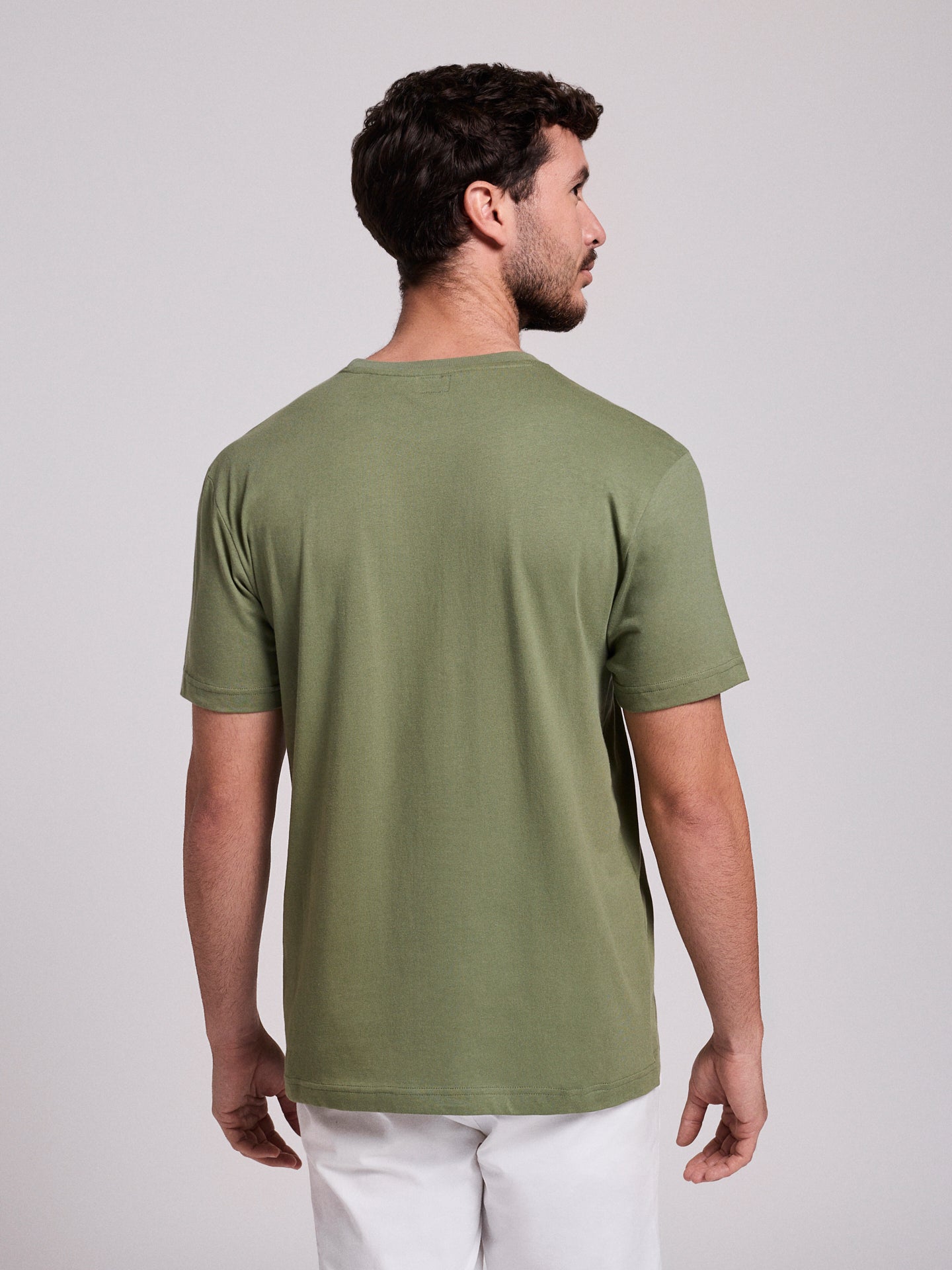 CAMISETA ALGODÓN VERDE MANGA CORTA REGULAR FIT MR. AZUL