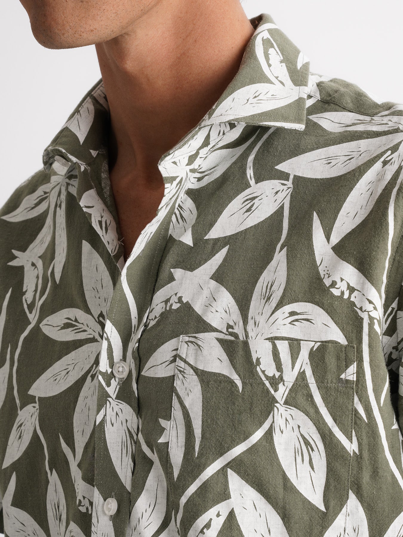Camisa Regular Fit Lino Gris Mr. Blue