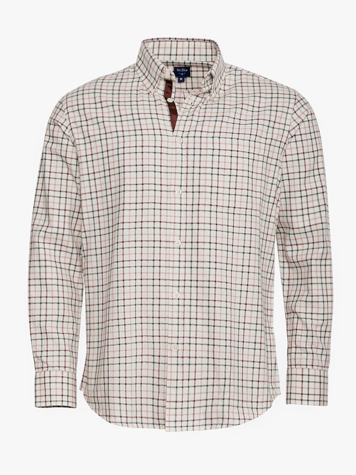 AJUSTE REGULAR SR. CAMISA FRANELA MARRÓN. AZUL