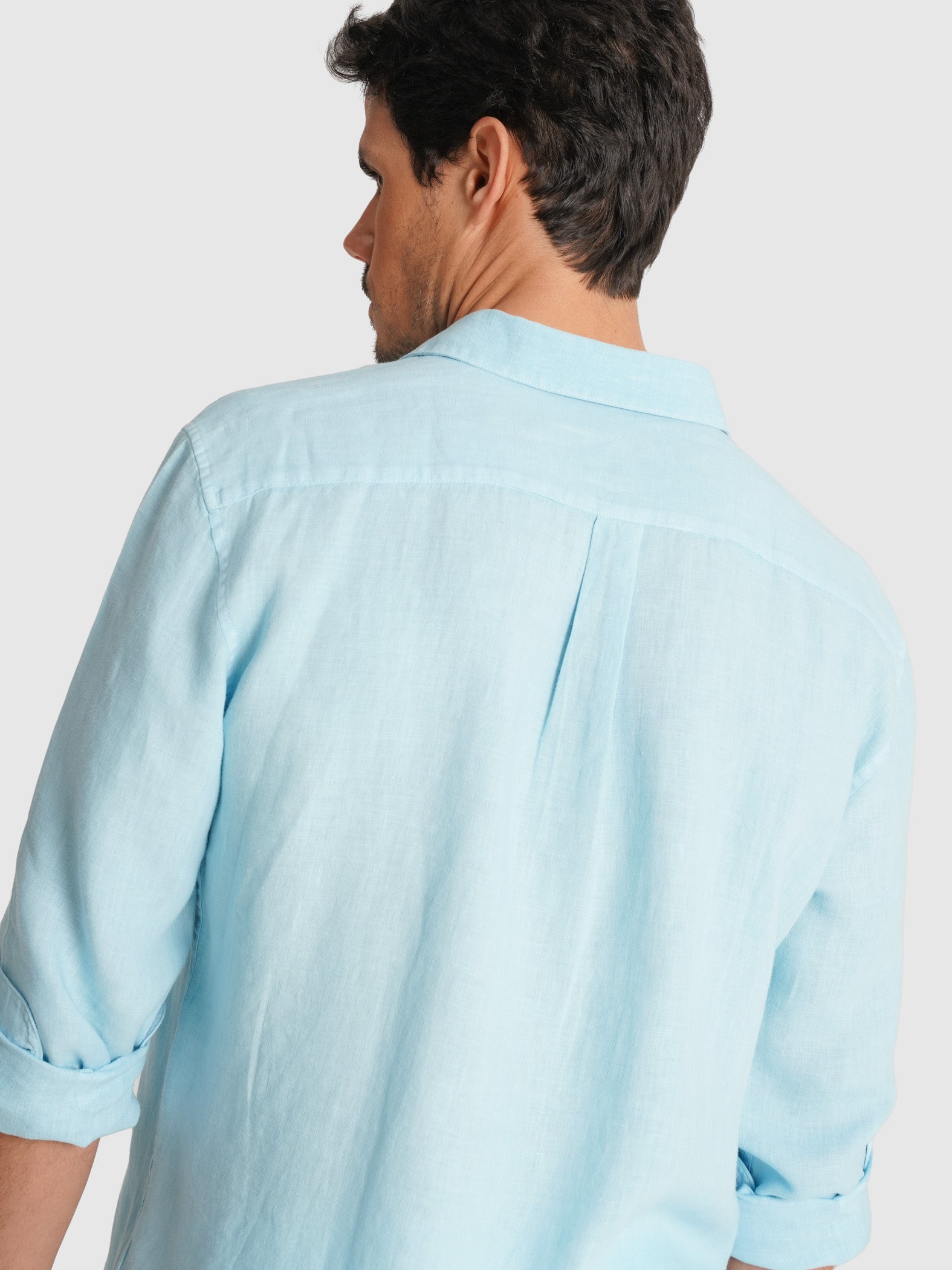 TAILORED FIT LONG SLEEVE BLUE SHIRT MARK BELLUCCI
