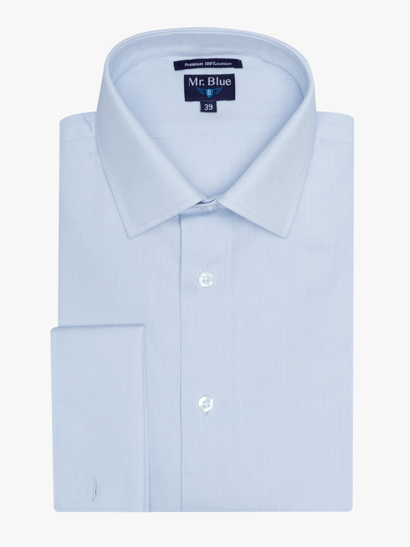 LONG SLEEVE BLUE POPPLINE SHIRT CLASSIC FIT MR. BLUE