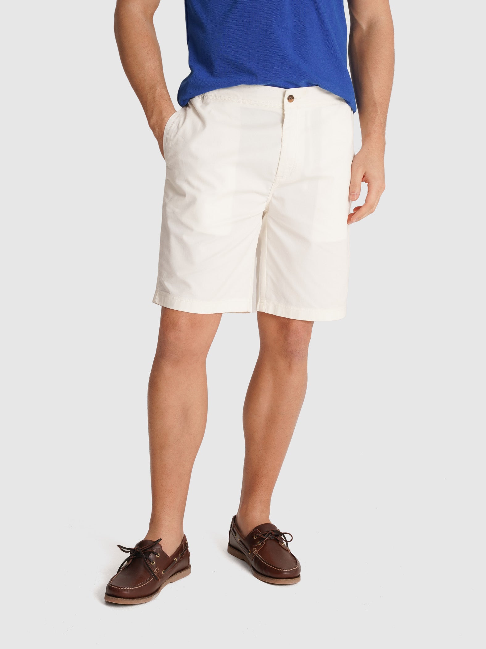 WHITE TWILL BERMUDA REGULAR FIT MR. BLUE