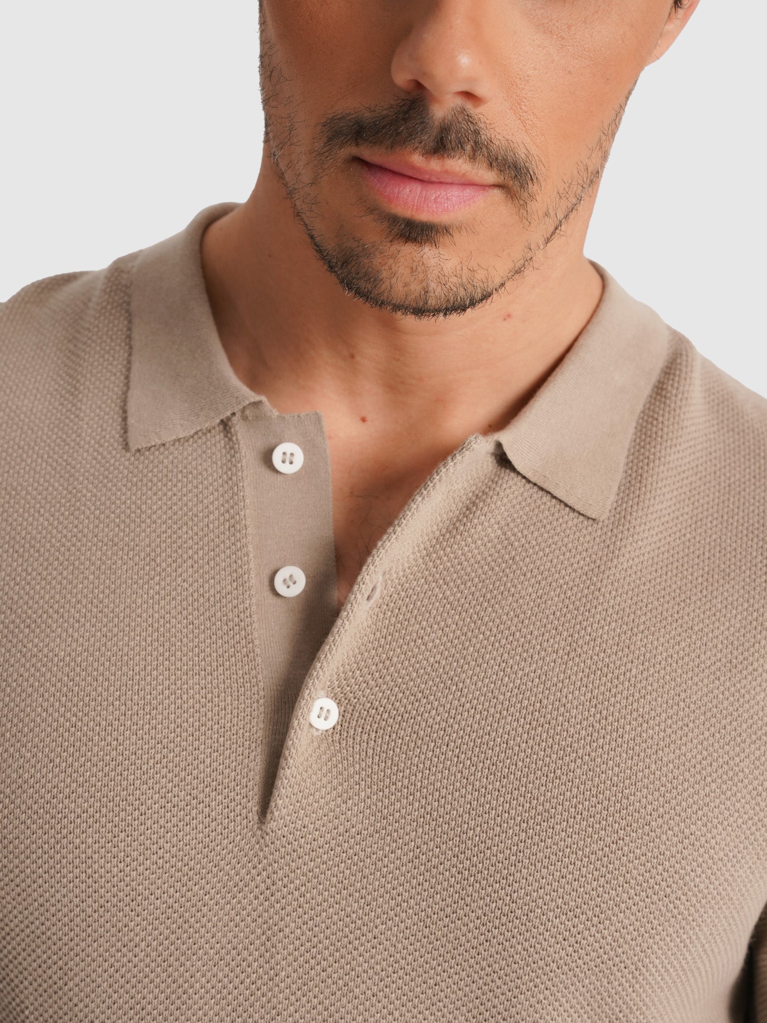 BEIGE SHORT SLEEVE REGULAR FIT POLO MARK BELLUCCI