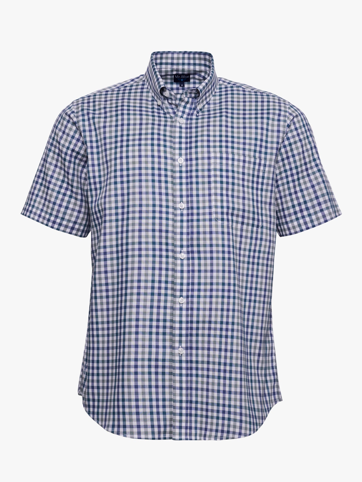 CAMISA ALGODÓN VERDE MANGA CORTA REGULAR FIT MR. AZUL