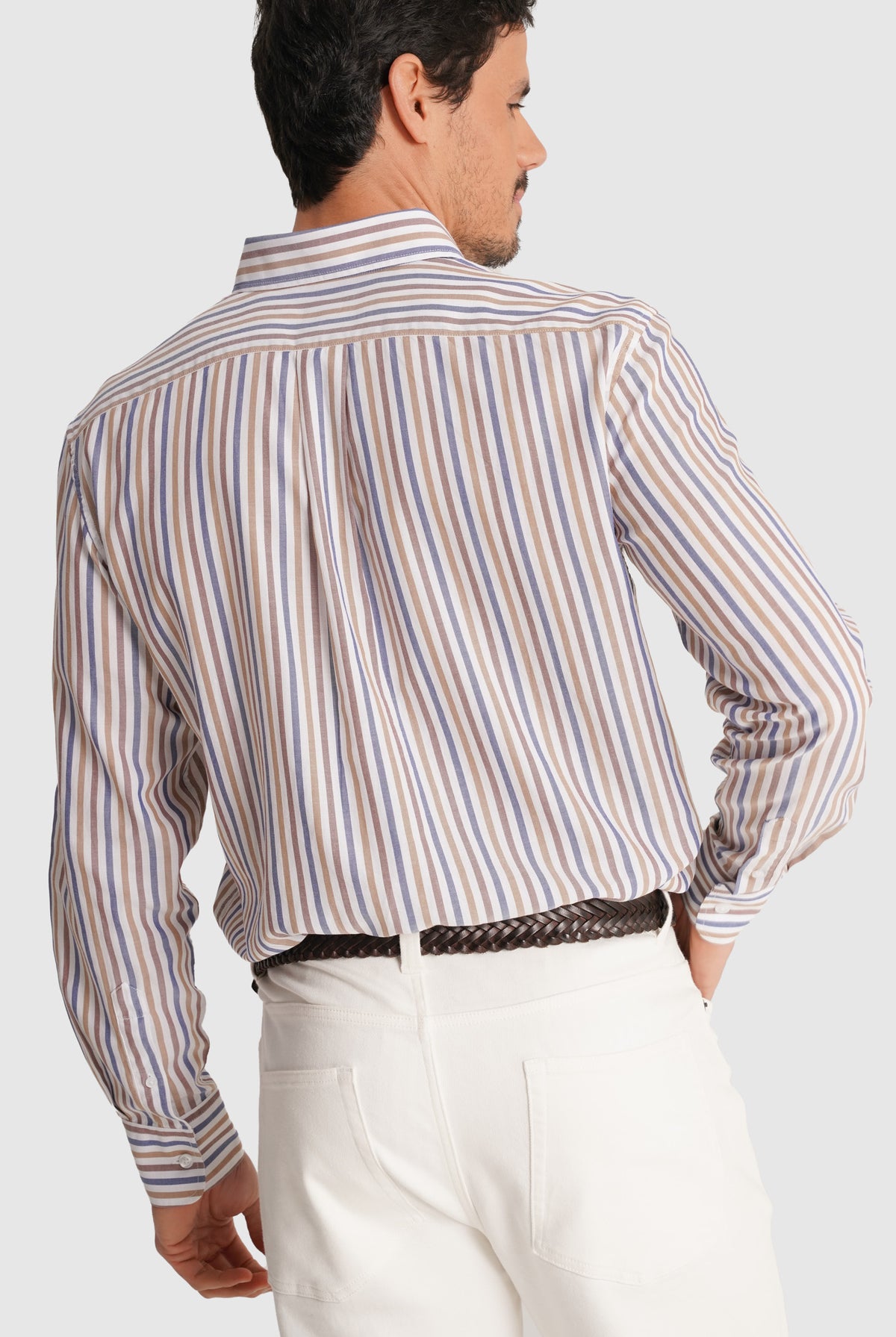 BROWN OXFORD SHIRT LONG SLEEVE REGULAR FIT MR. BLUE