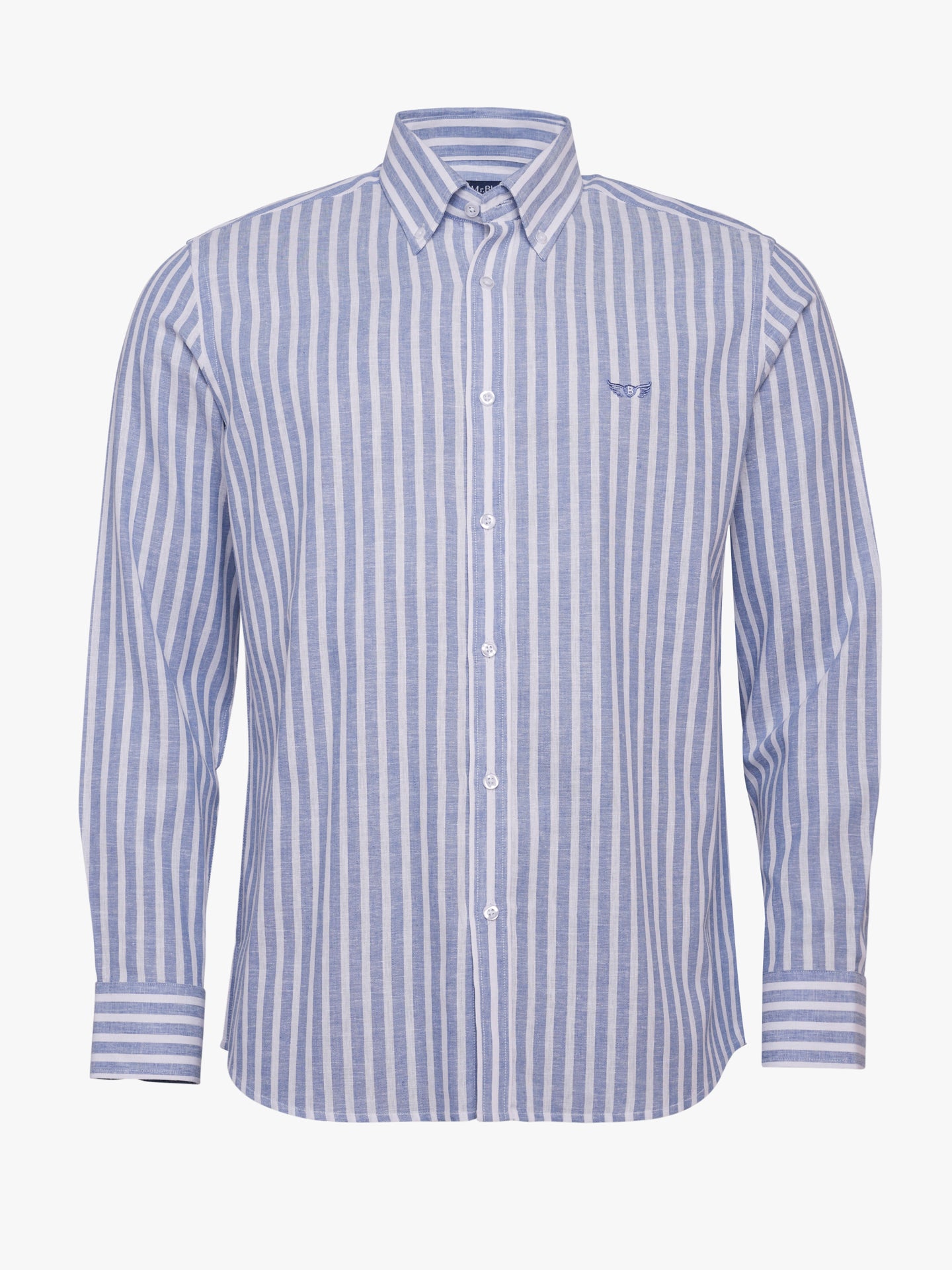 Camisa Regular Fit Lino Azul Mr. Blue