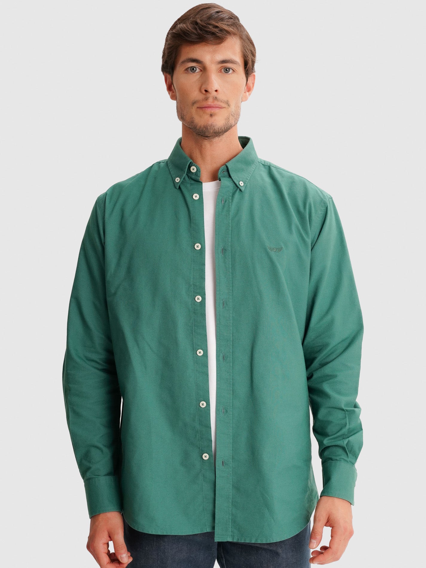 GREEN REGULAR FIT MR SHIRT. BLUE