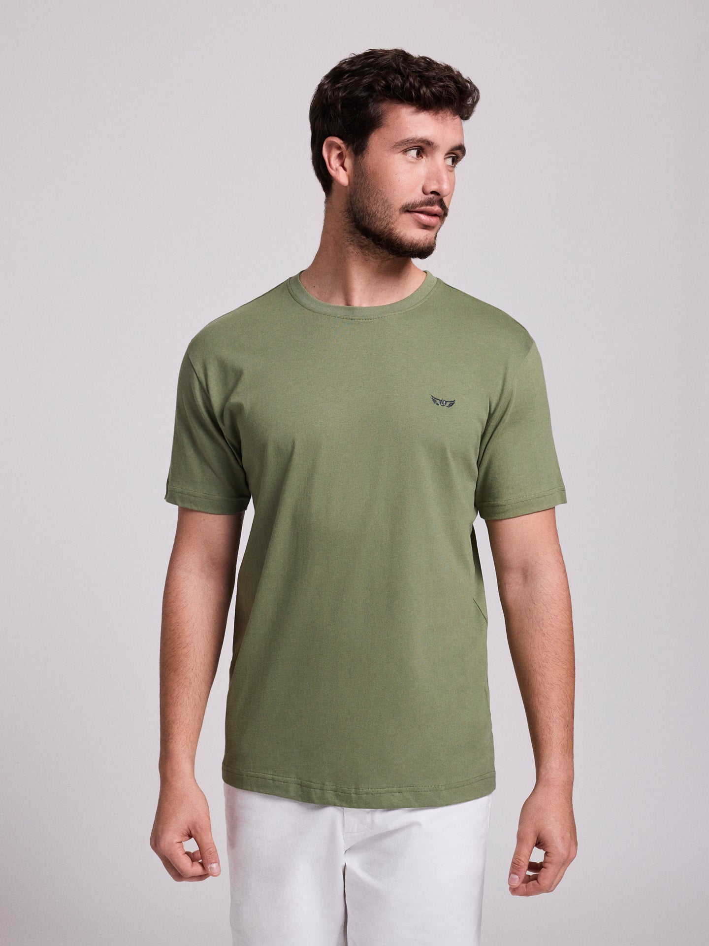 CAMISETA ALGODÓN VERDE MANGA CORTA REGULAR FIT MR. AZUL