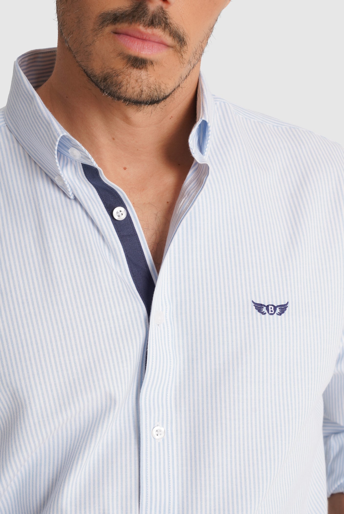 CAMISA AZUL MANGA COMPRIDA REGULAR FIT MR. BLUE