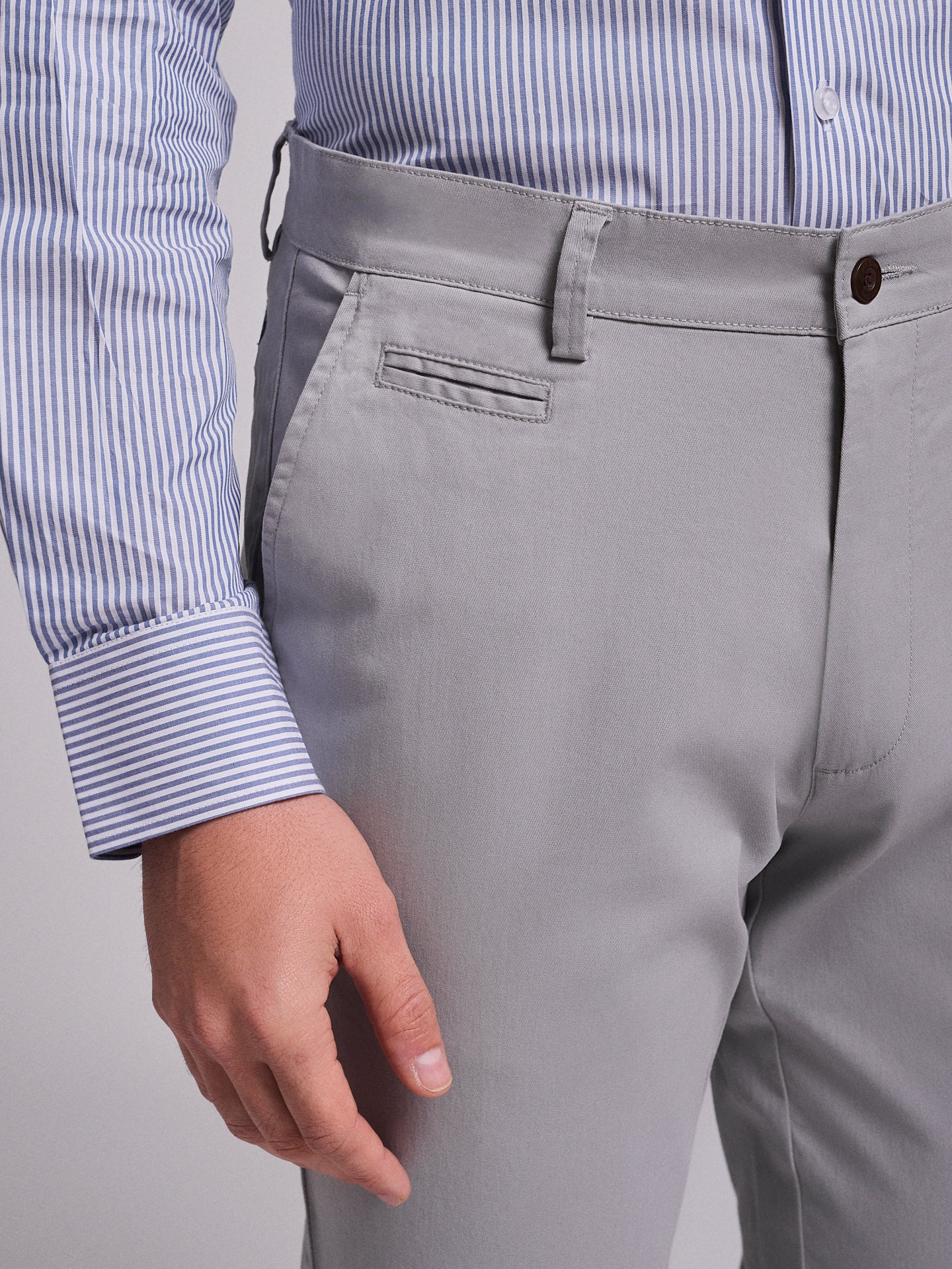 GRAY COTTON SLIM FIT MR. BLUE