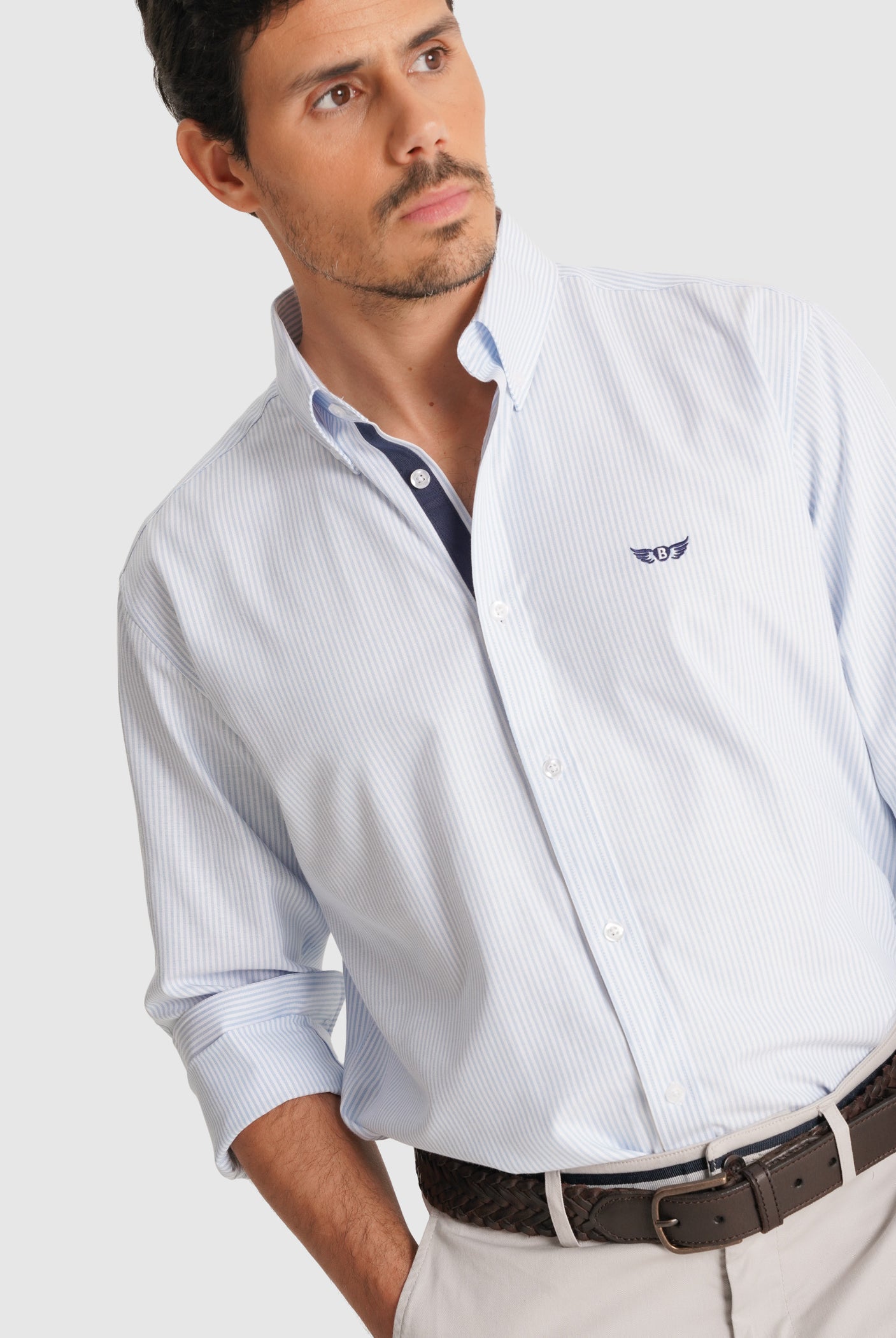 CAMISA AZUL MANGA COMPRIDA REGULAR FIT MR. BLUE