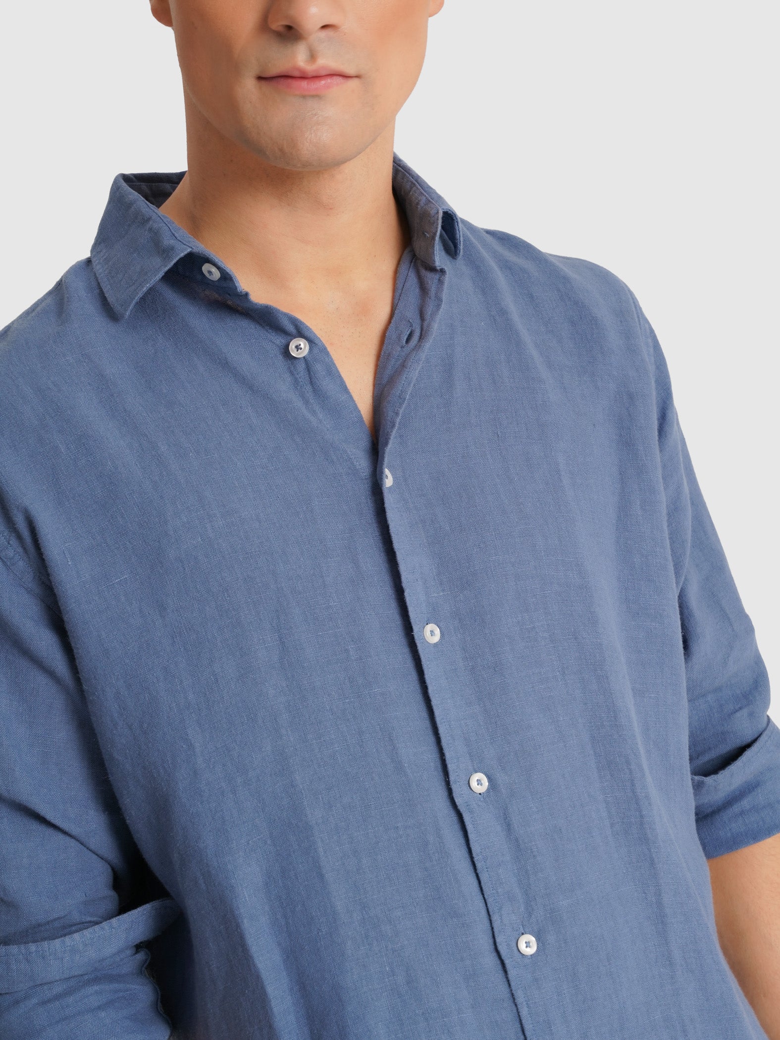 CAMISA REGULAR FIT MANGA LARGA AZUL MARK BELLUCCI