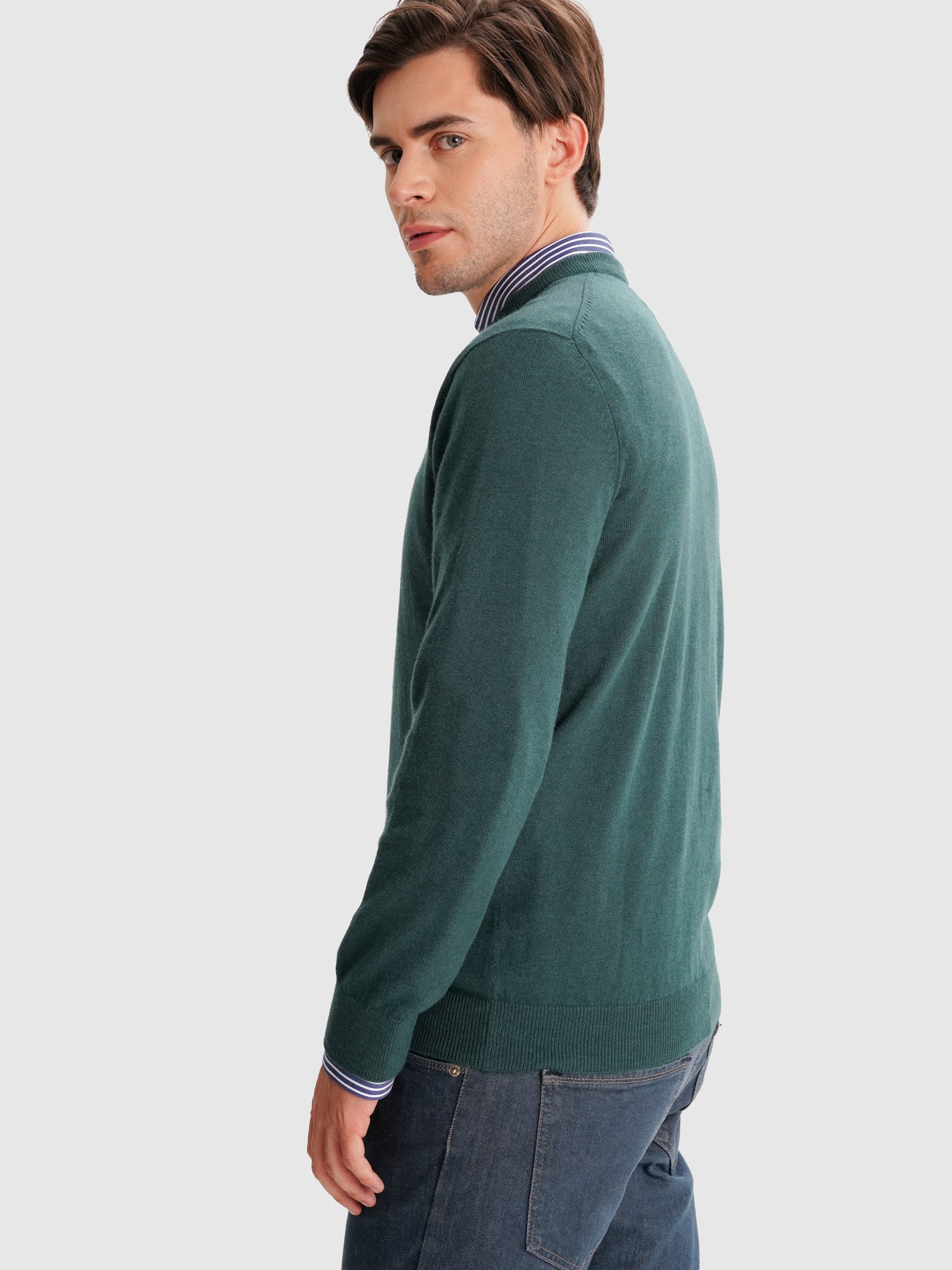 PULLOVER FINO VERDE MANGA COMPRIDA REGULAR FIT MR. BLUE