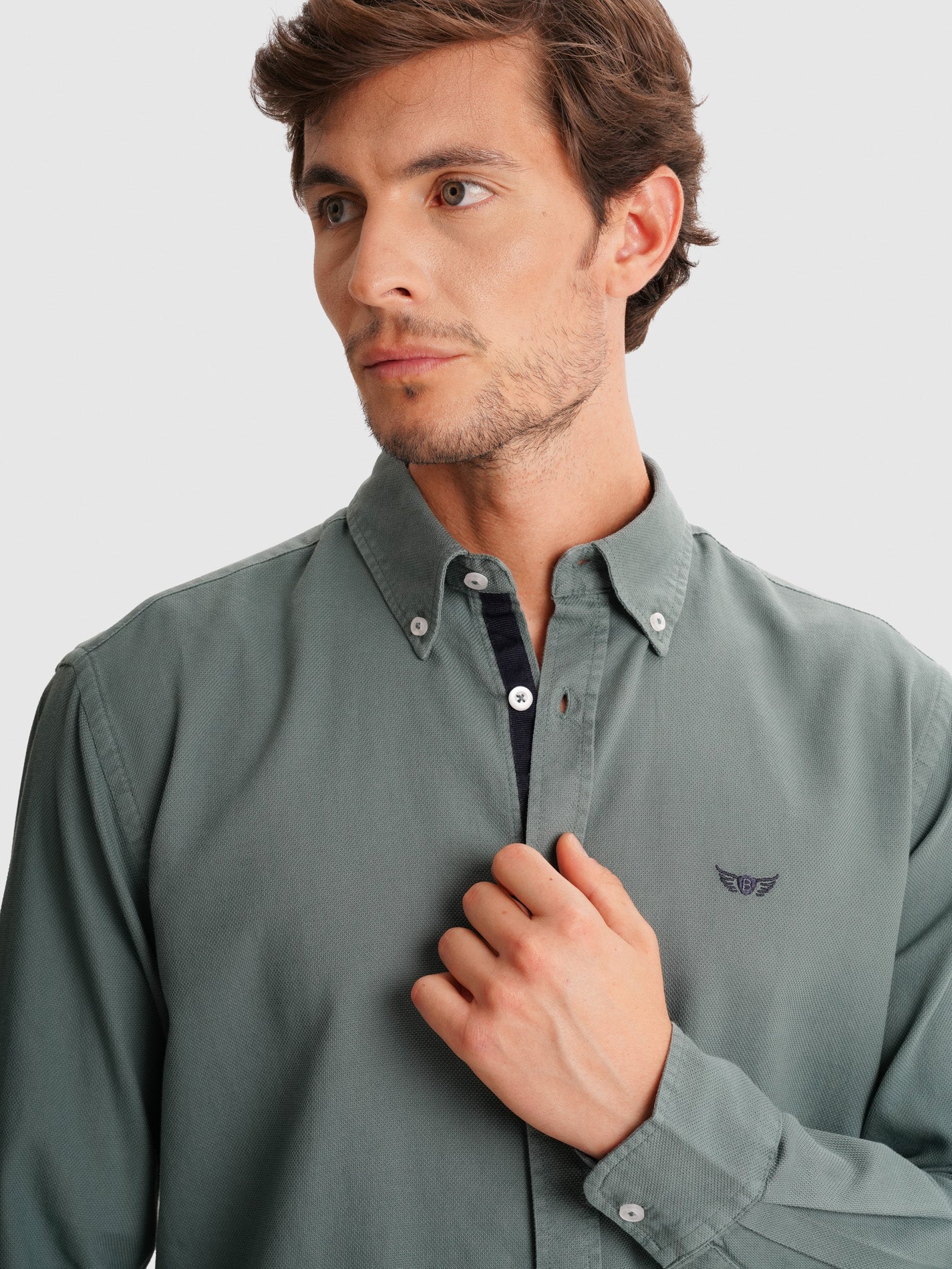 GREEN REGULAR FIT MR SHIRT. BLUE
