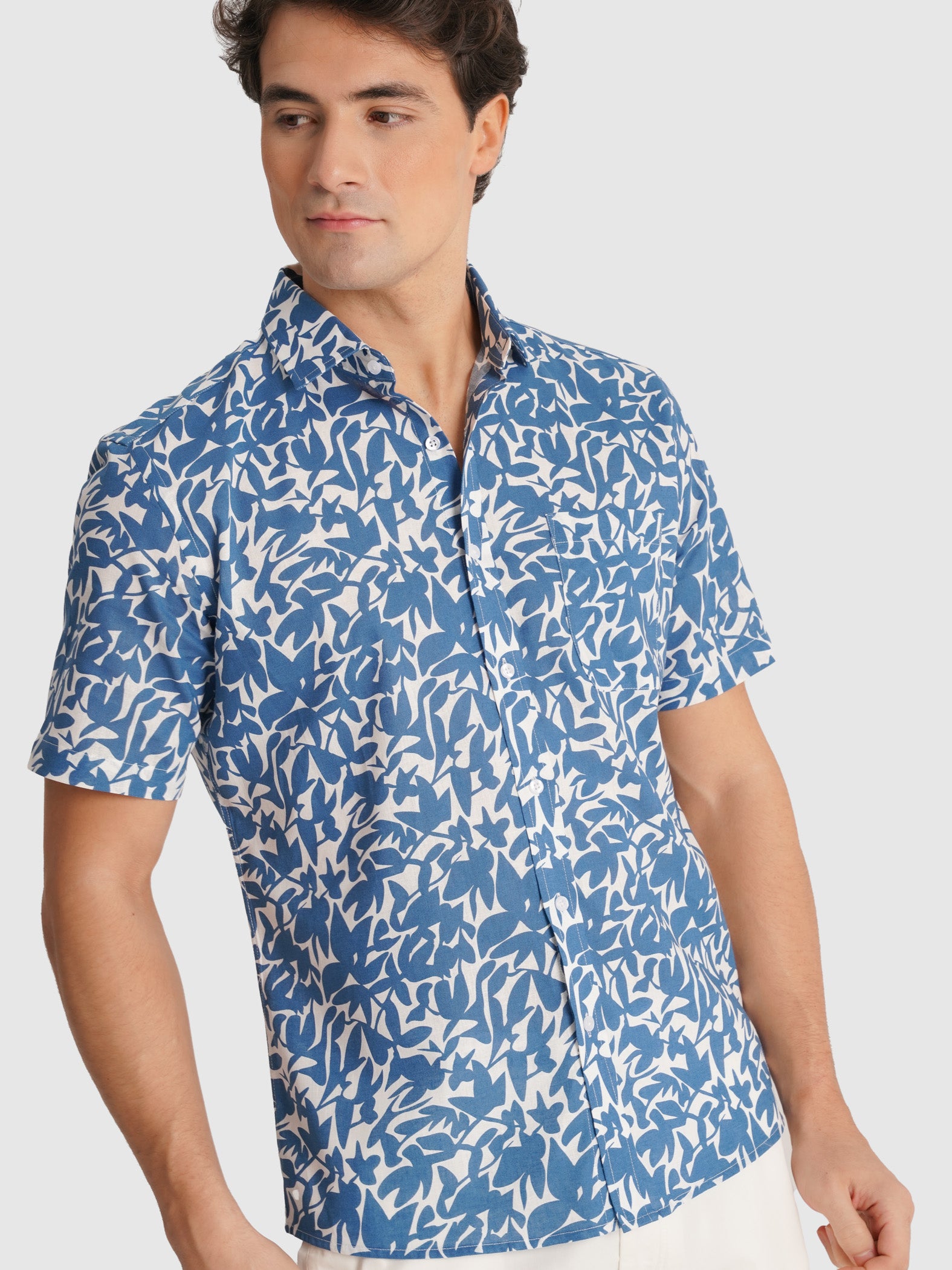 BLUE SHORT SLEEVE REGULAR FIT MR. BLUE