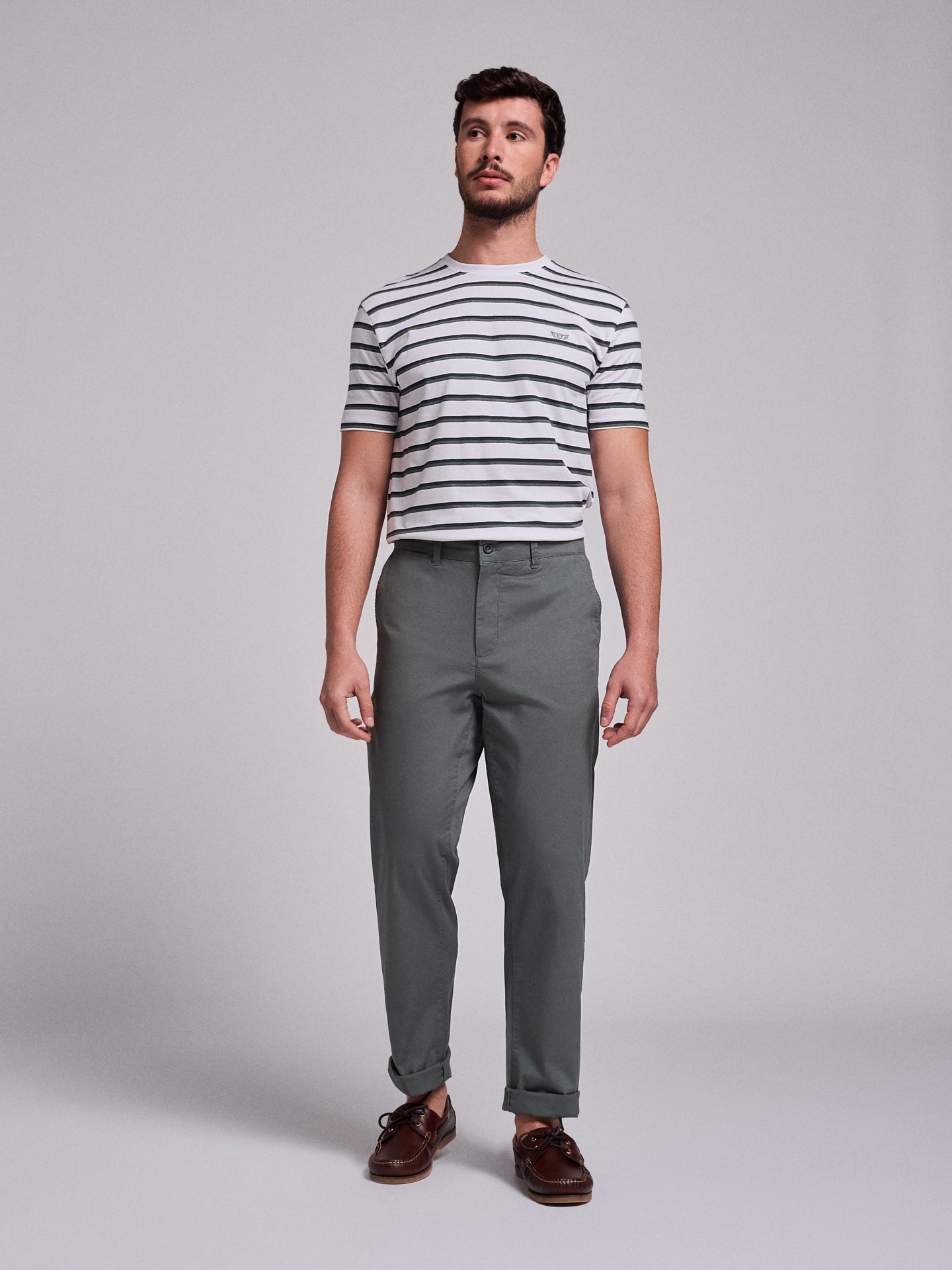 PANTALÓN ALGODÓN VERDE REGULAR FIT MR. AZUL
