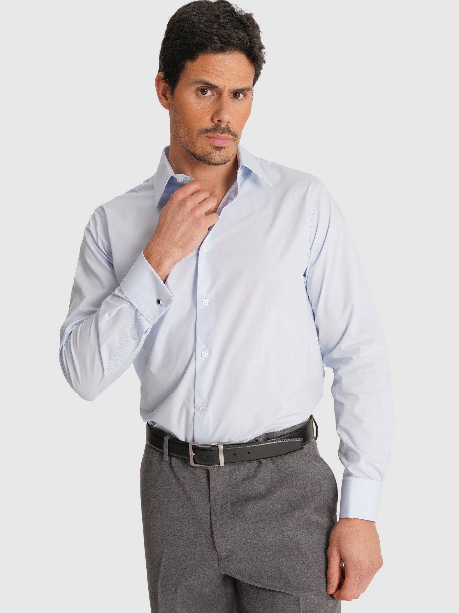 LONG SLEEVE BLUE POPPLINE SHIRT CLASSIC FIT MR. BLUE