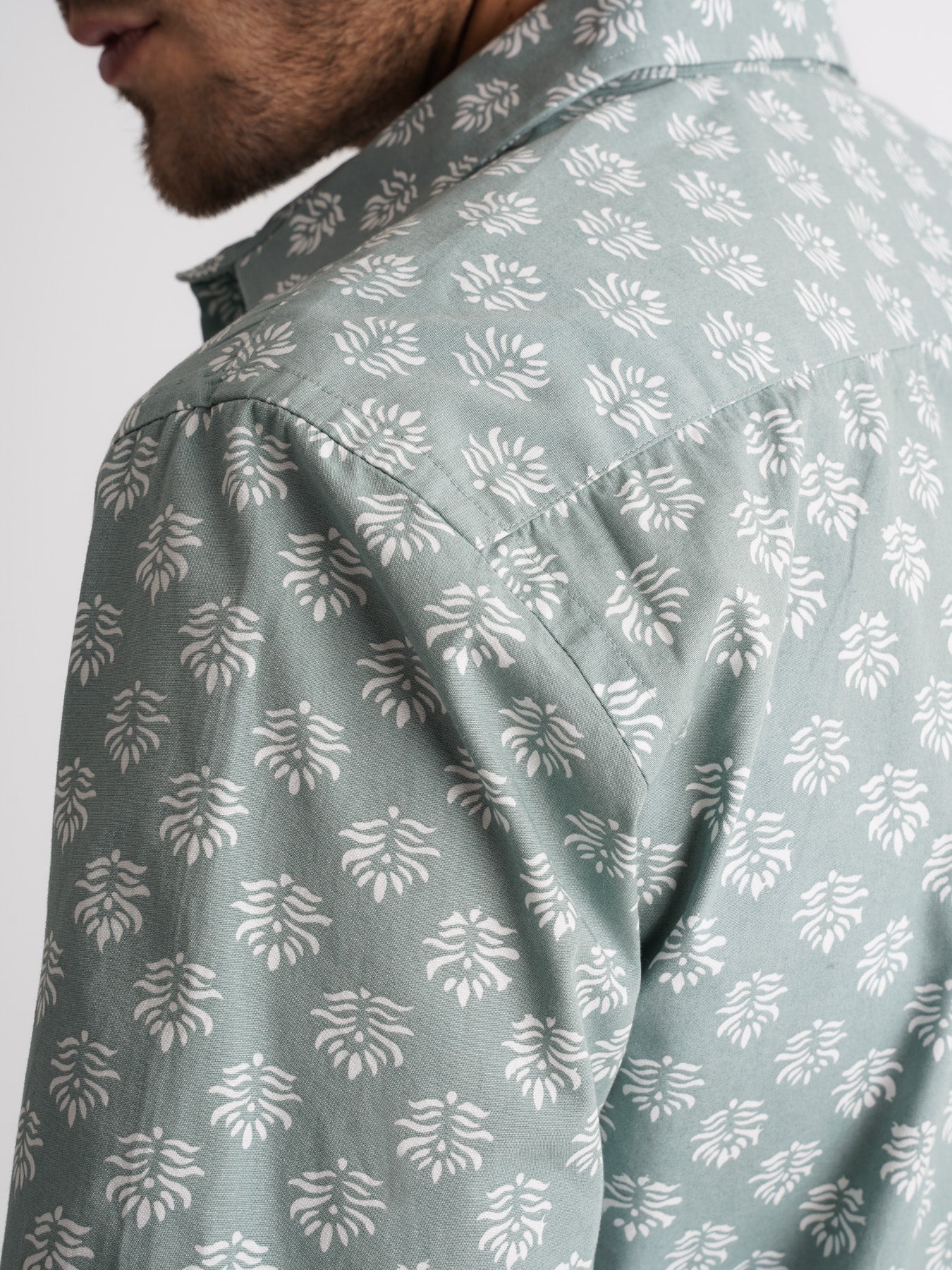 Regular Fit Green Poplin Shirt Mr. Blue