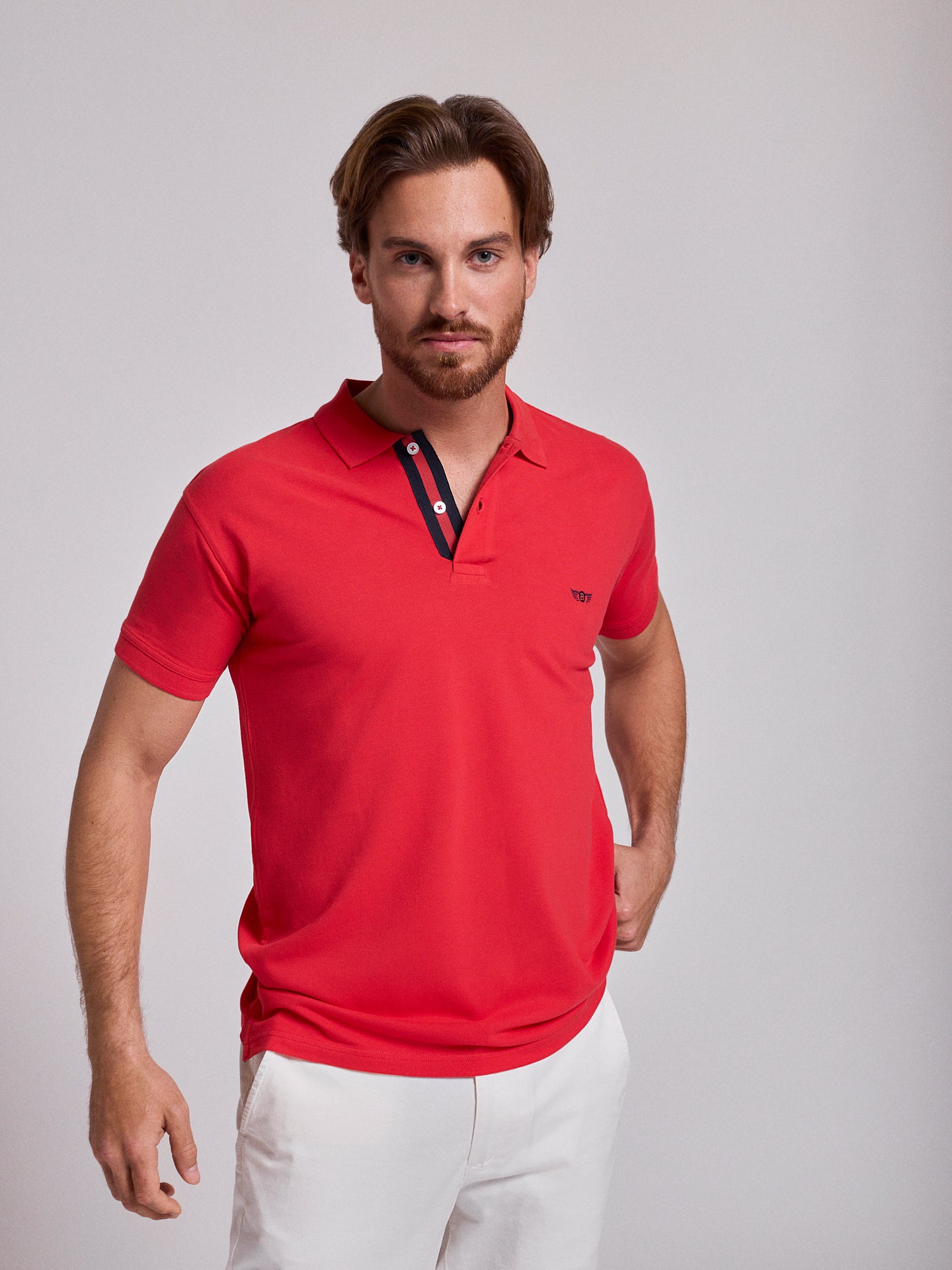 POLO ROJO MANGA CORTA REGULAR FIT MR. AZUL