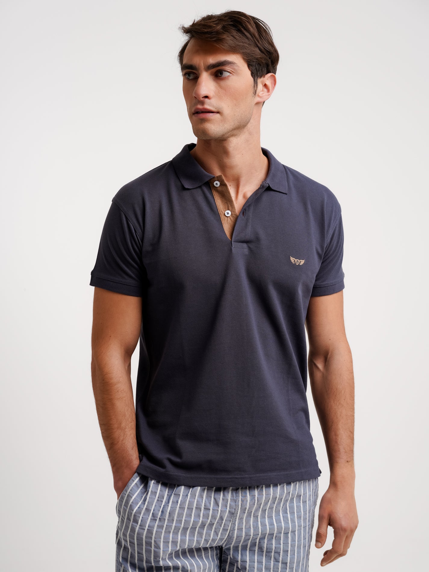 POLO AZUL MANGA CORTA REGULAR FIT MR. AZUL