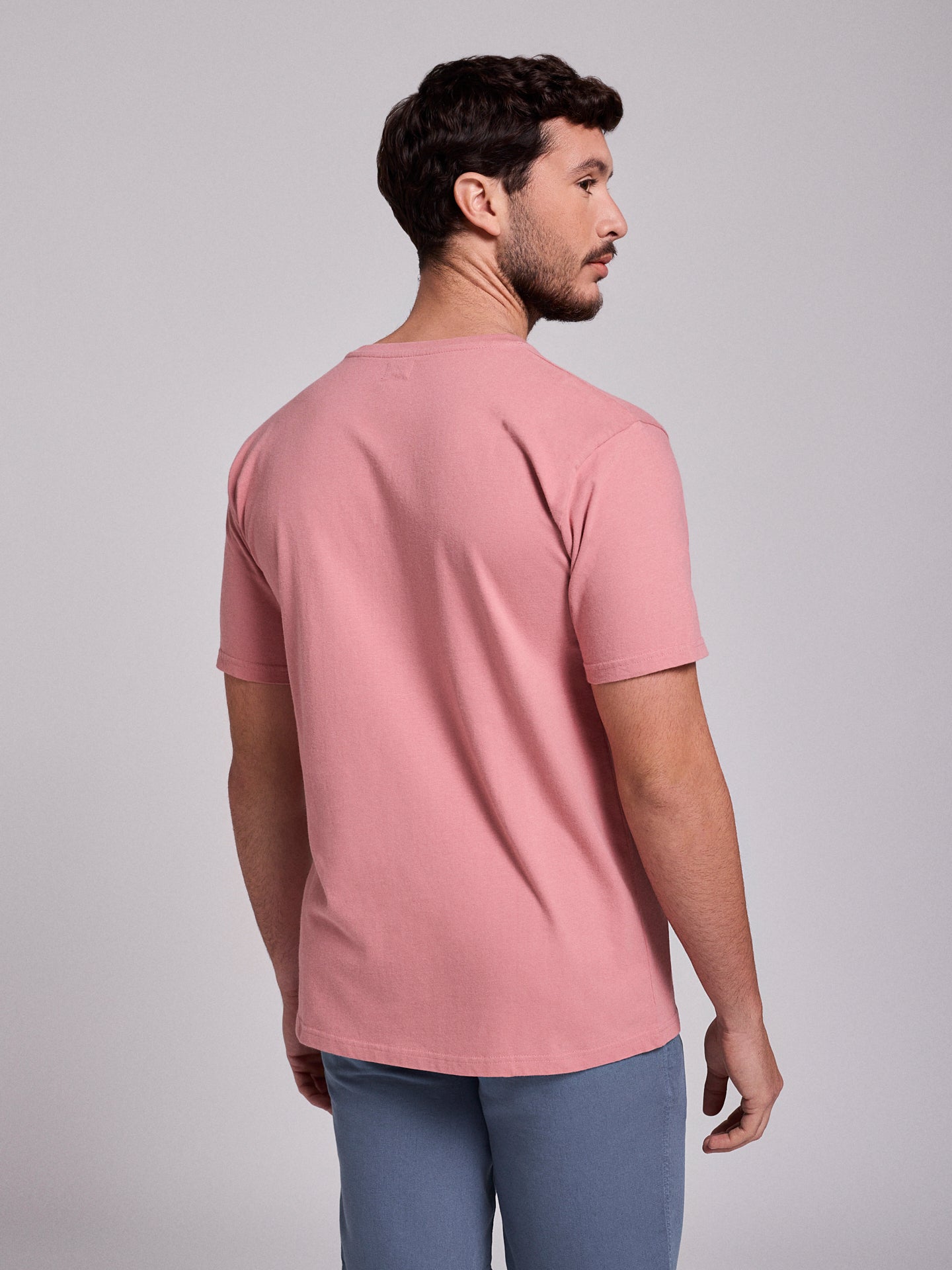 PINK COTTON T-SHIRT SHORT SLEEVE REGULAR FIT MR. BLUE