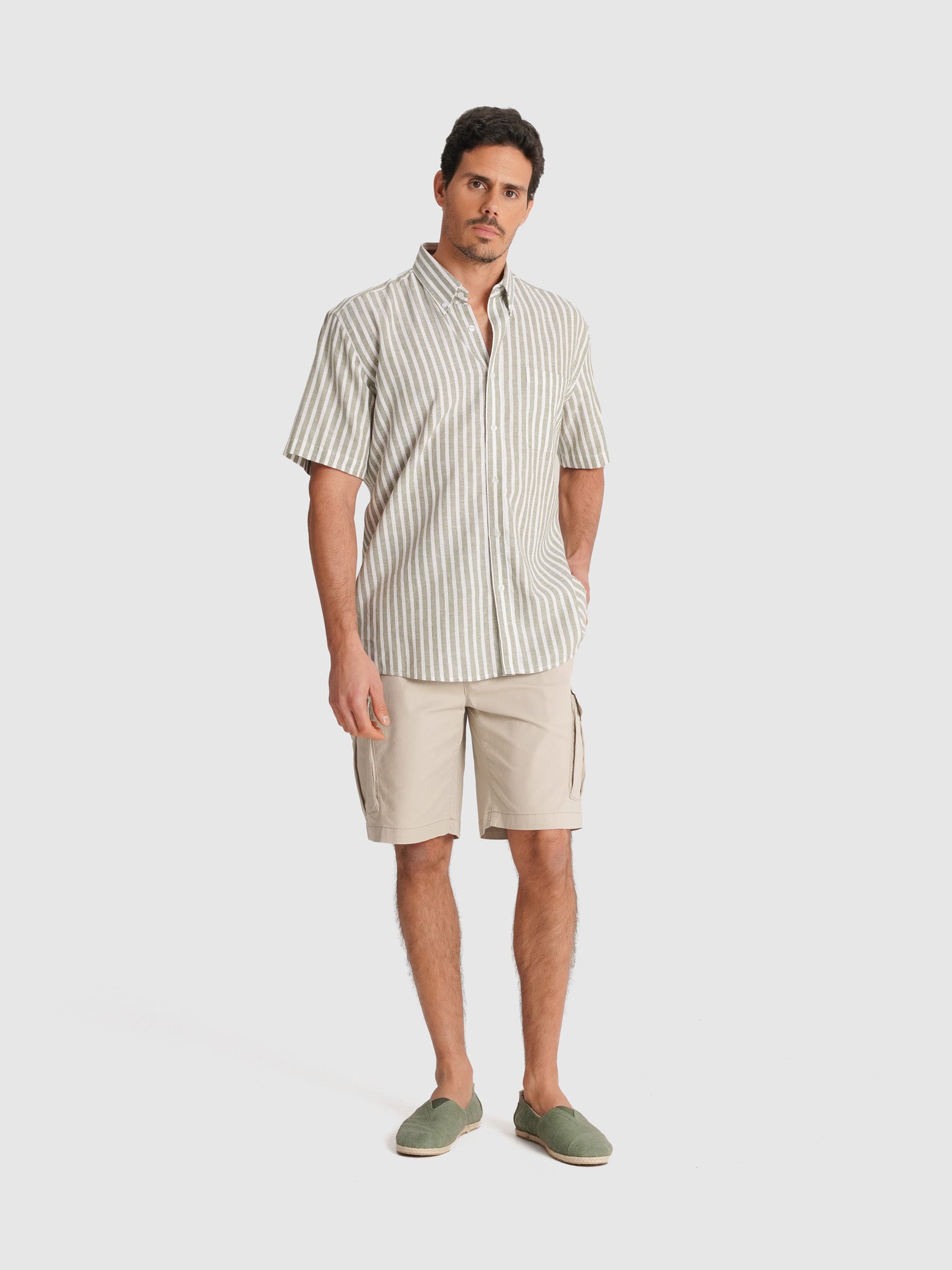 GREEN SHIRT SHORT SLEEVE REGULAR FIT MR. BLUE
