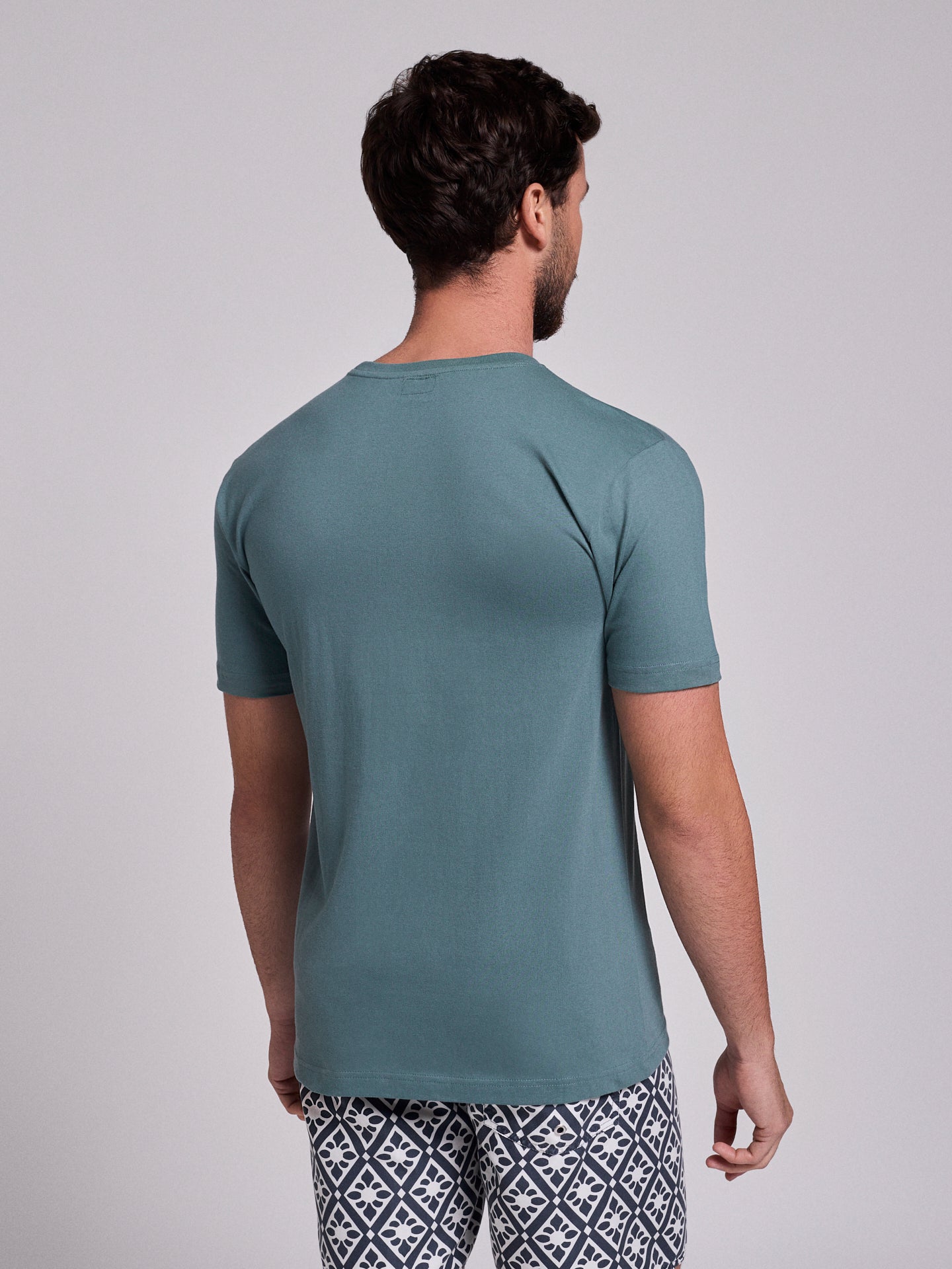 CAMISETA ALGODÓN VERDE MANGA CORTA REGULAR FIT MR. AZUL
