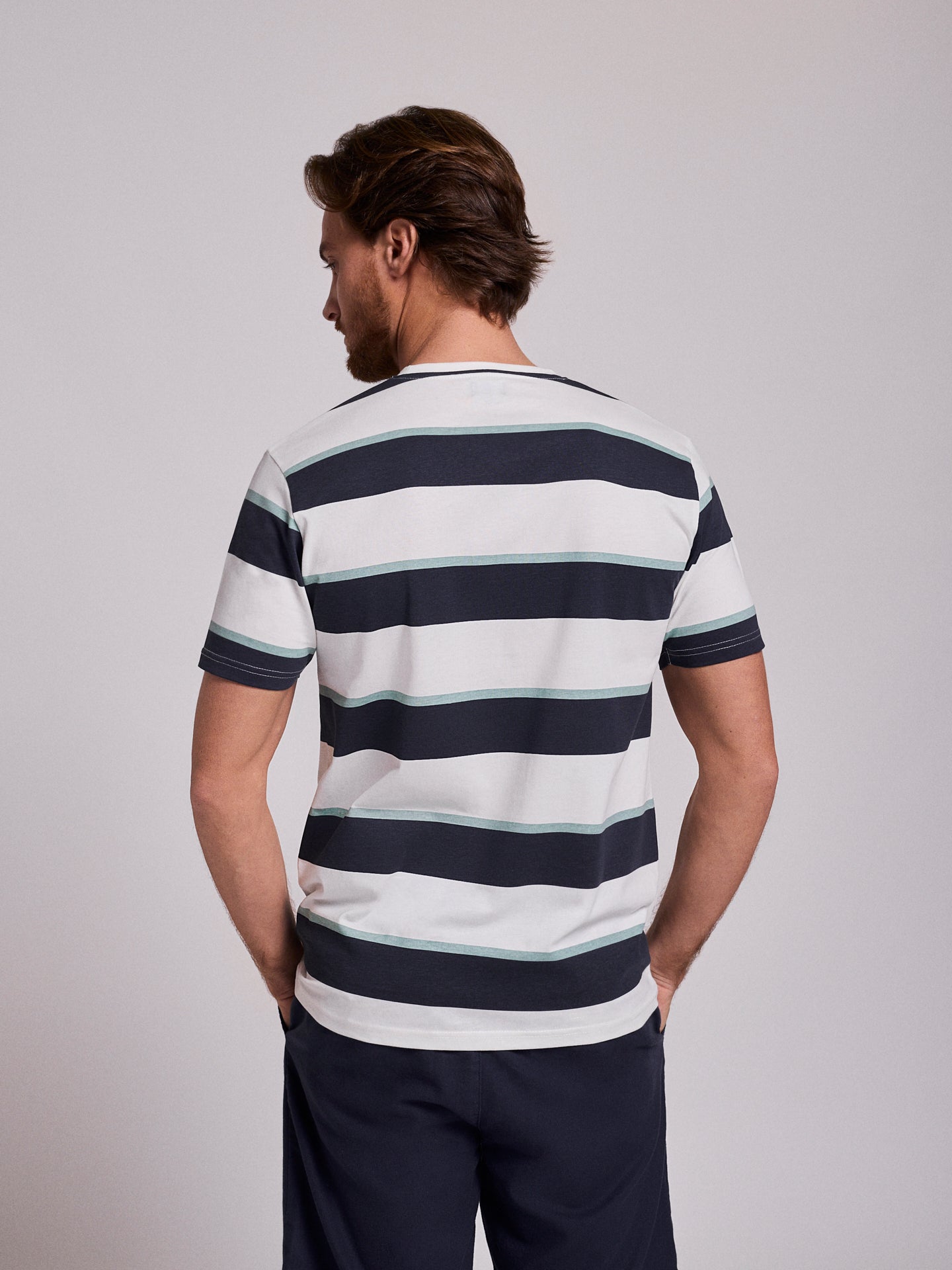 CAMISETA ALGODÓN AZUL MANGA CORTA REGULAR FIT MR. AZUL