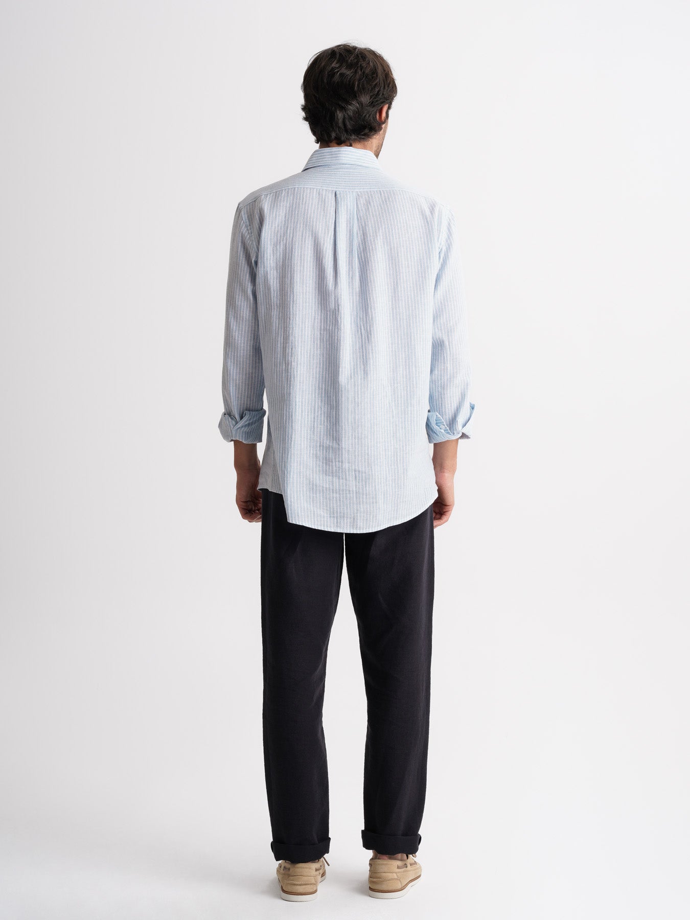 Camisa Regular Fit Lino Azul Mr. Blue