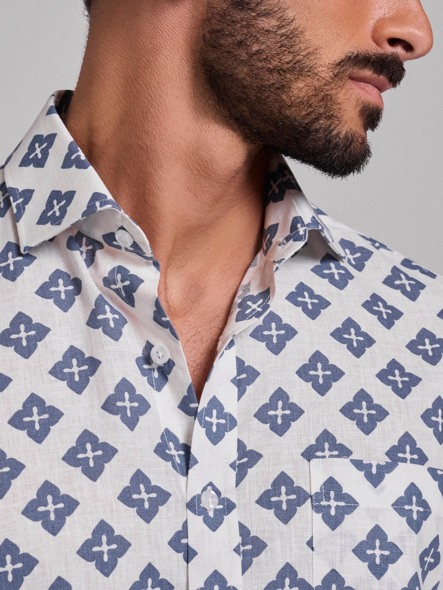 CAMISA LINO AZUL MANGA LARGA REGULAR FIT MR. AZUL
