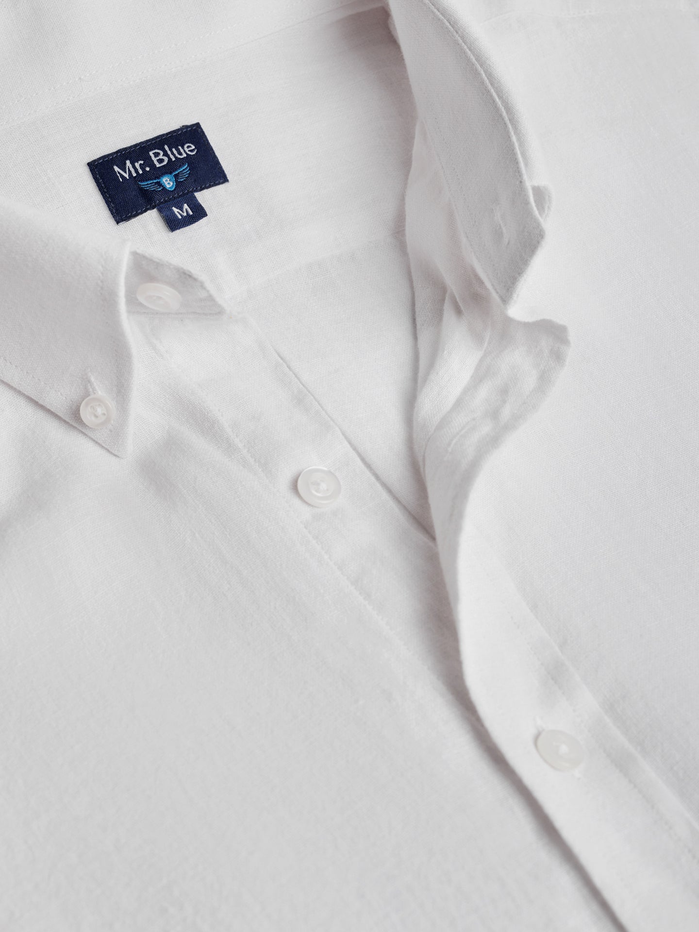 CAMISA MR BLANCA MANGA LARGA REGULAR FIT. AZUL