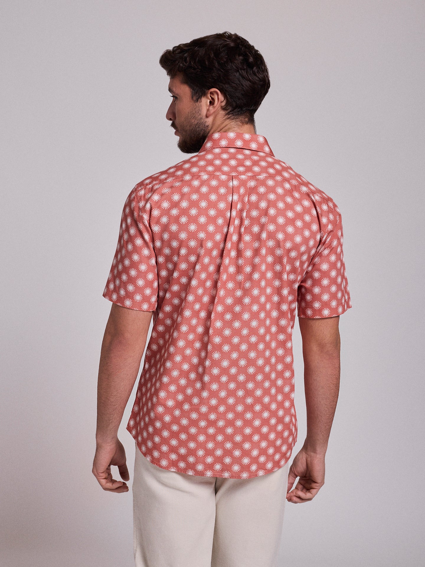 PINK COTTON SHIRT SHORT SLEEVE REGULAR FIT MR. BLUE