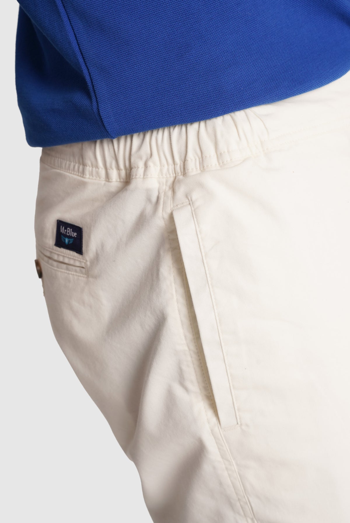 WHITE TWILL BERMUDA REGULAR FIT MR. BLUE