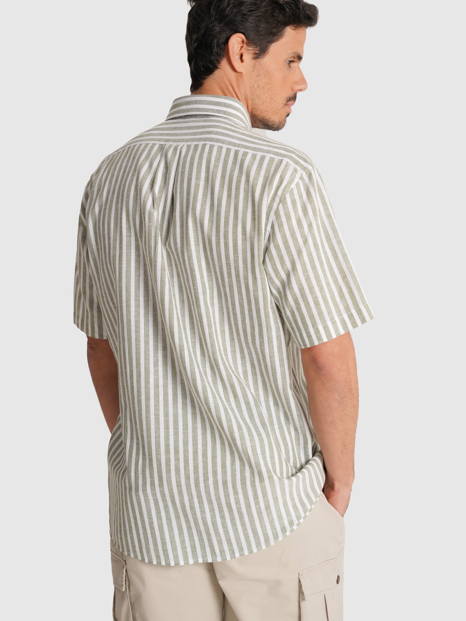GREEN SHIRT SHORT SLEEVE REGULAR FIT MR. BLUE