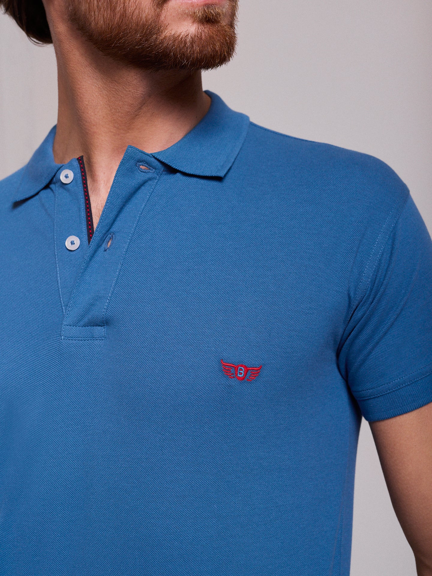 POLO AZUL MANGA CORTA REGULAR FIT MR. AZUL