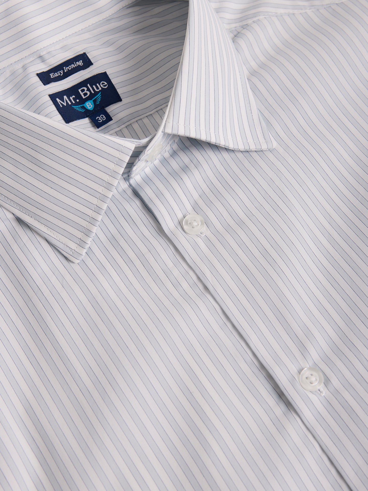 LONG SLEEVE BLUE COTTON SHIRT CLASSIC FIT MR. BLUE