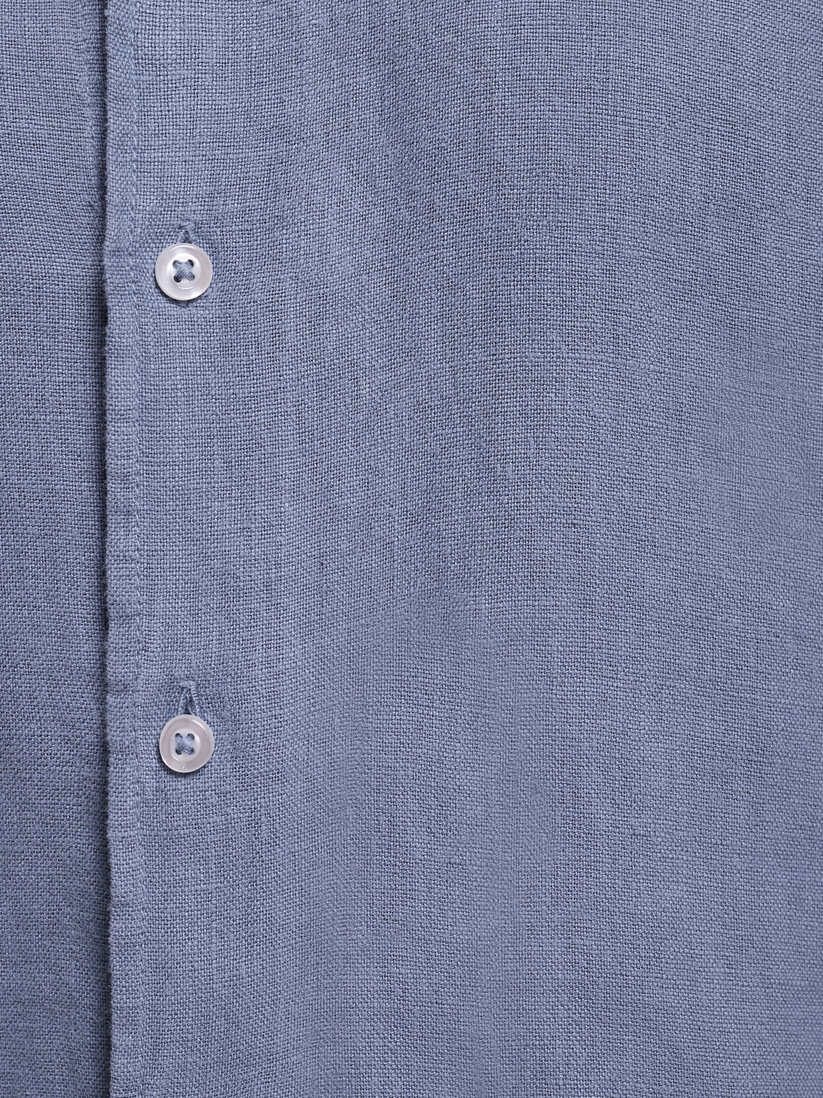 BLUE LINEN SHIRT LONG SLEEVE TAILORED FIT MARK BELLUCCI