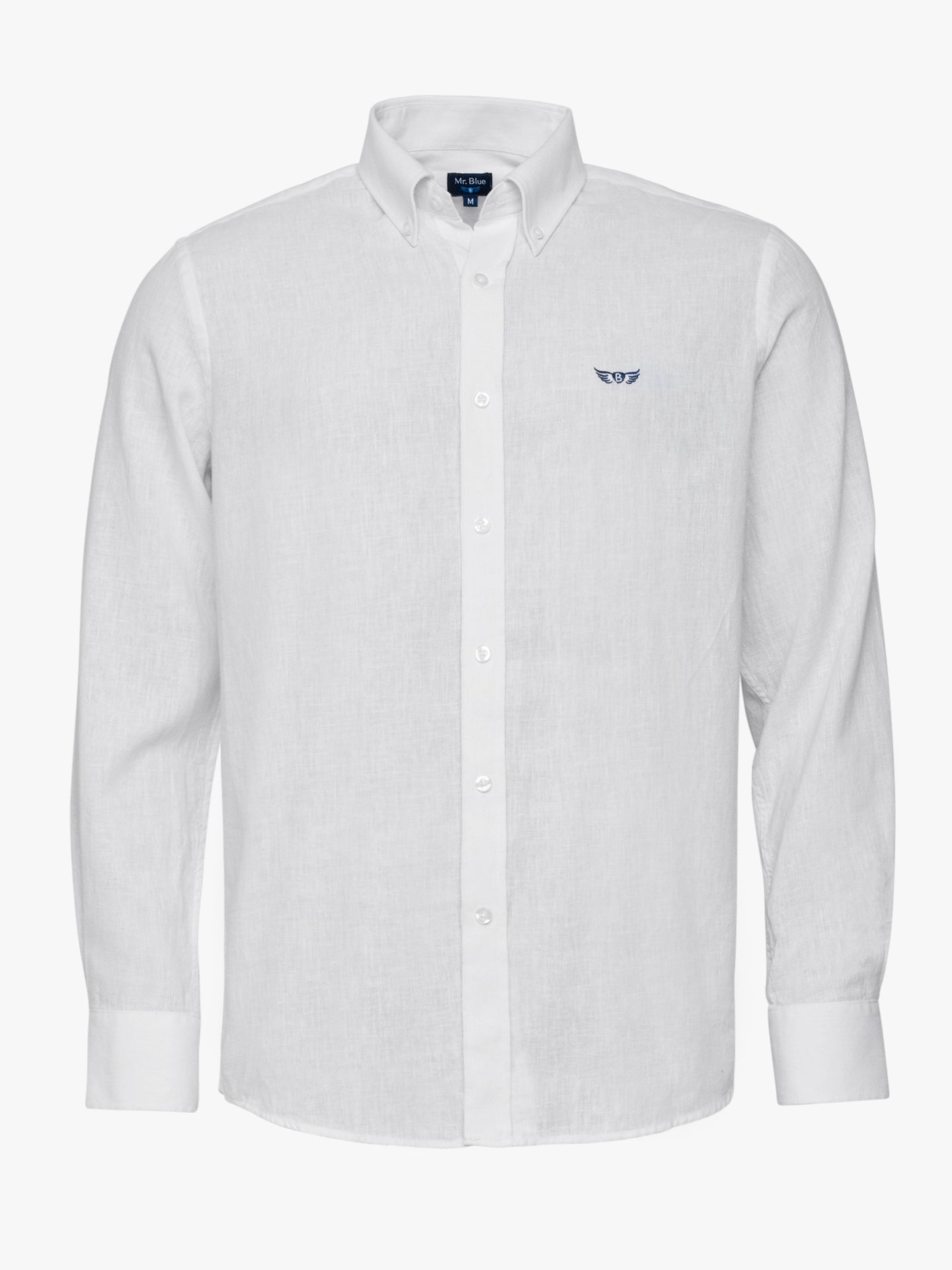 CAMISA MR BLANCA MANGA LARGA REGULAR FIT. AZUL