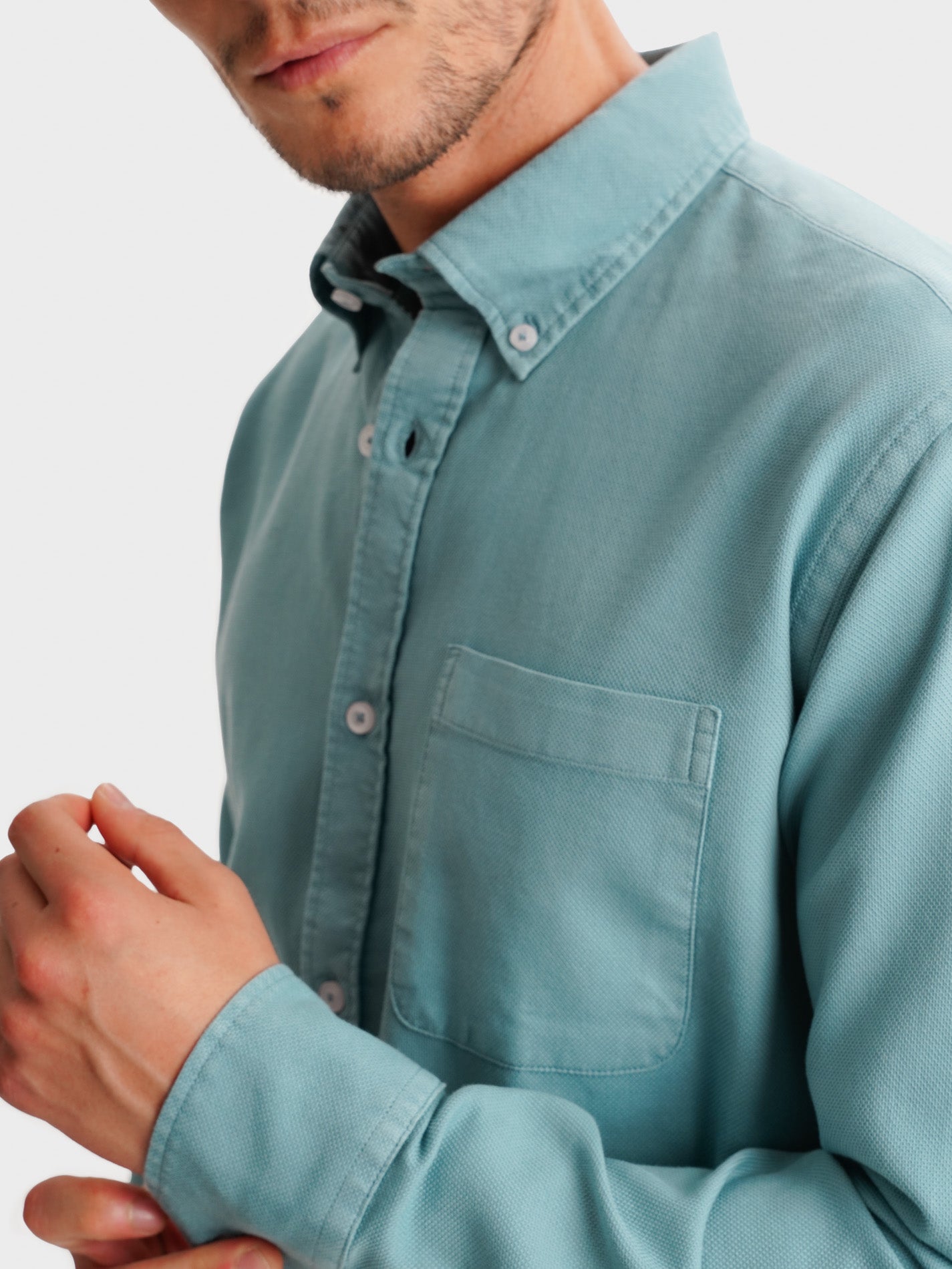 GREEN REGULAR FIT MR SHIRT. BLUE