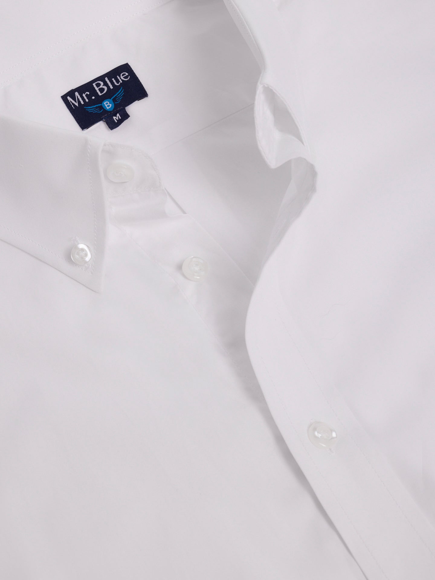 CAMISA ALGODÓN BLANCA MANGA LARGA REGULAR FIT MR. AZUL