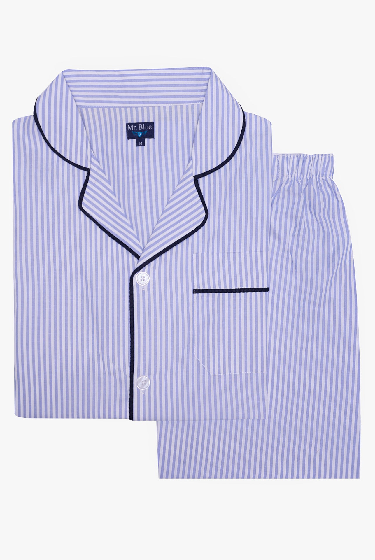 PIJAMA ALGODÃO AZUL MANGA CURTA REGULAR FIT MR. BLUE