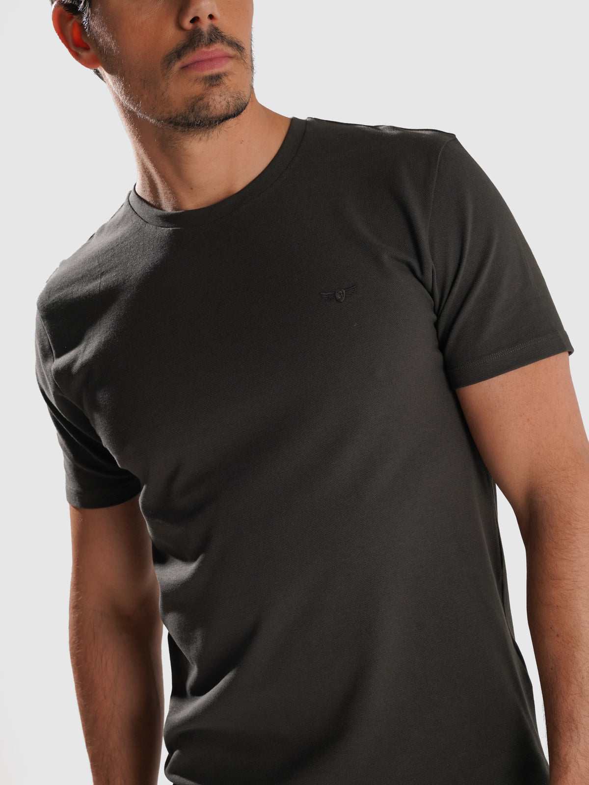 T-SHIRT PIQUET CINZENTA MANGA CURTA REGULAR FIT MR. BLUE