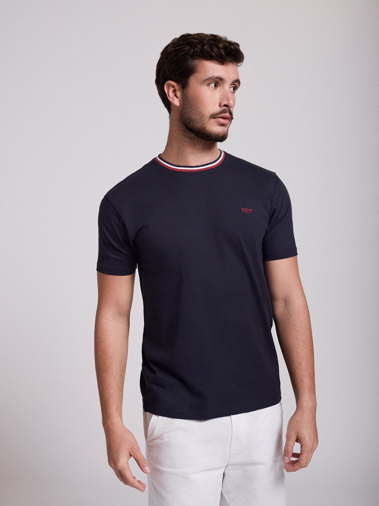CAMISETA ALGODÓN AZUL MANGA CORTA REGULAR FIT MR. AZUL