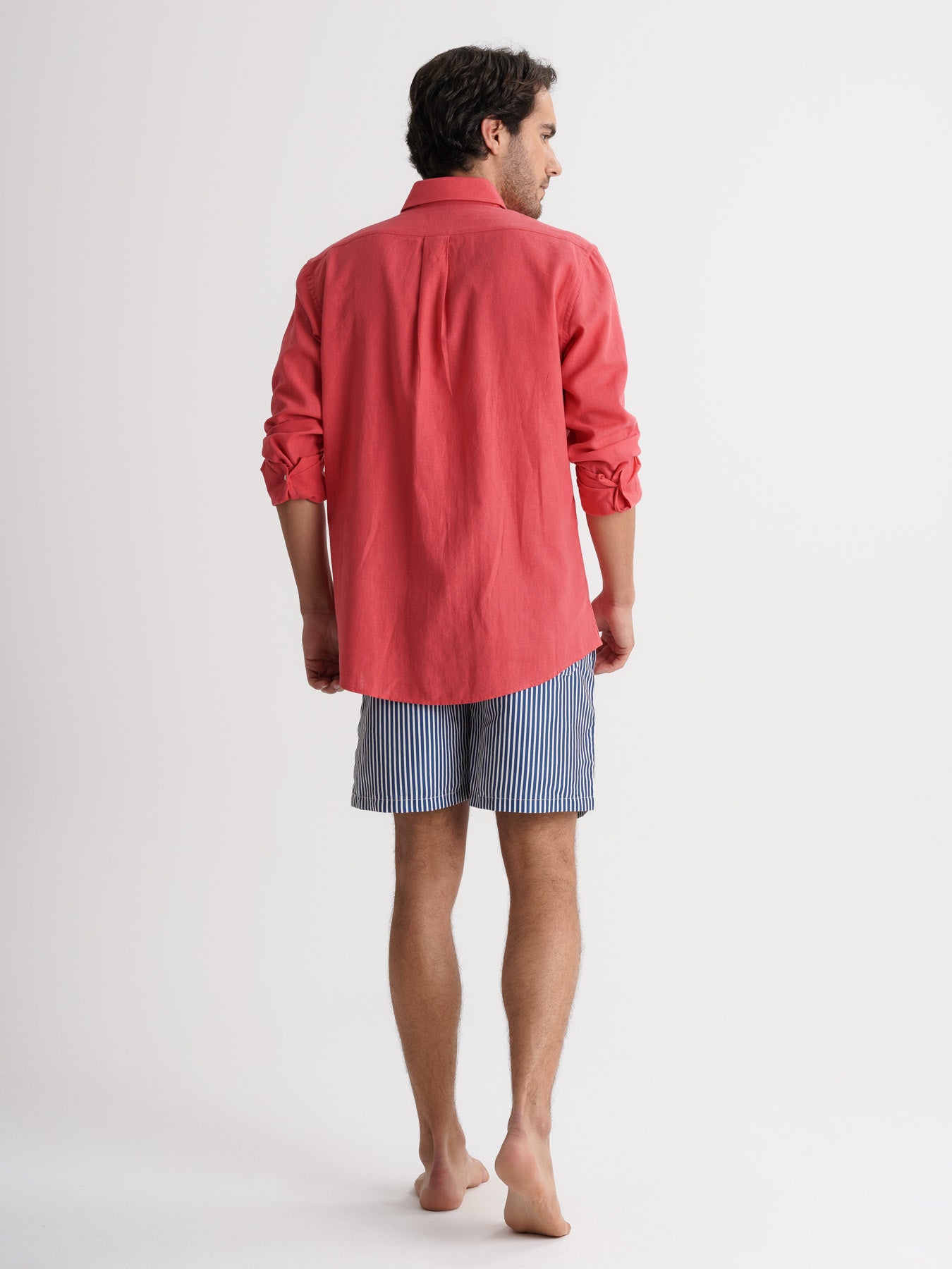 Mr. Blue Pink Linen Regular Fit Shirt