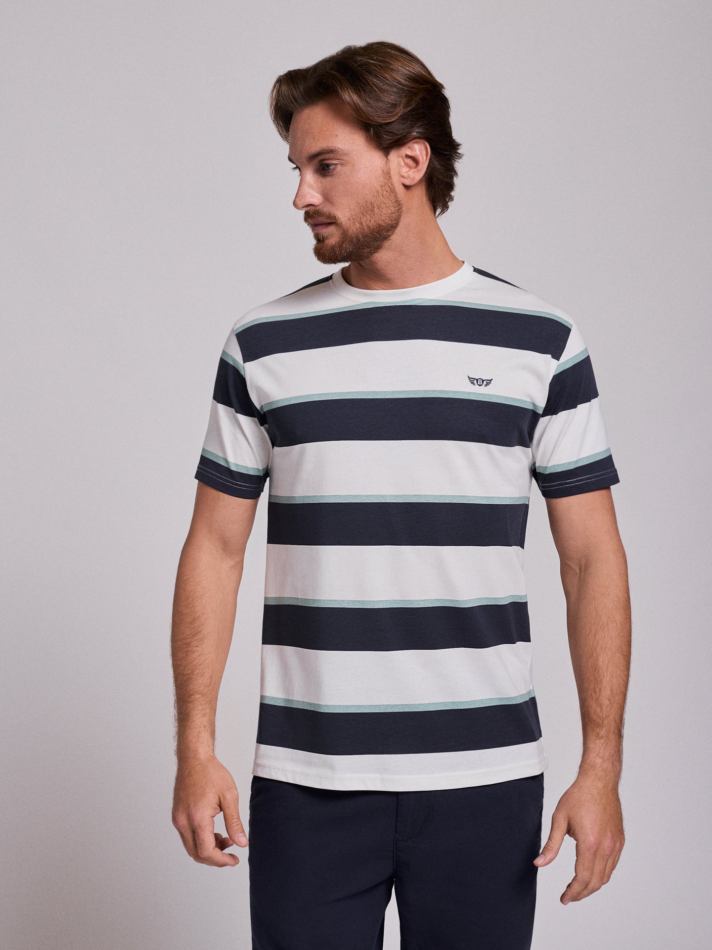 CAMISETA ALGODÓN AZUL MANGA CORTA REGULAR FIT MR. AZUL