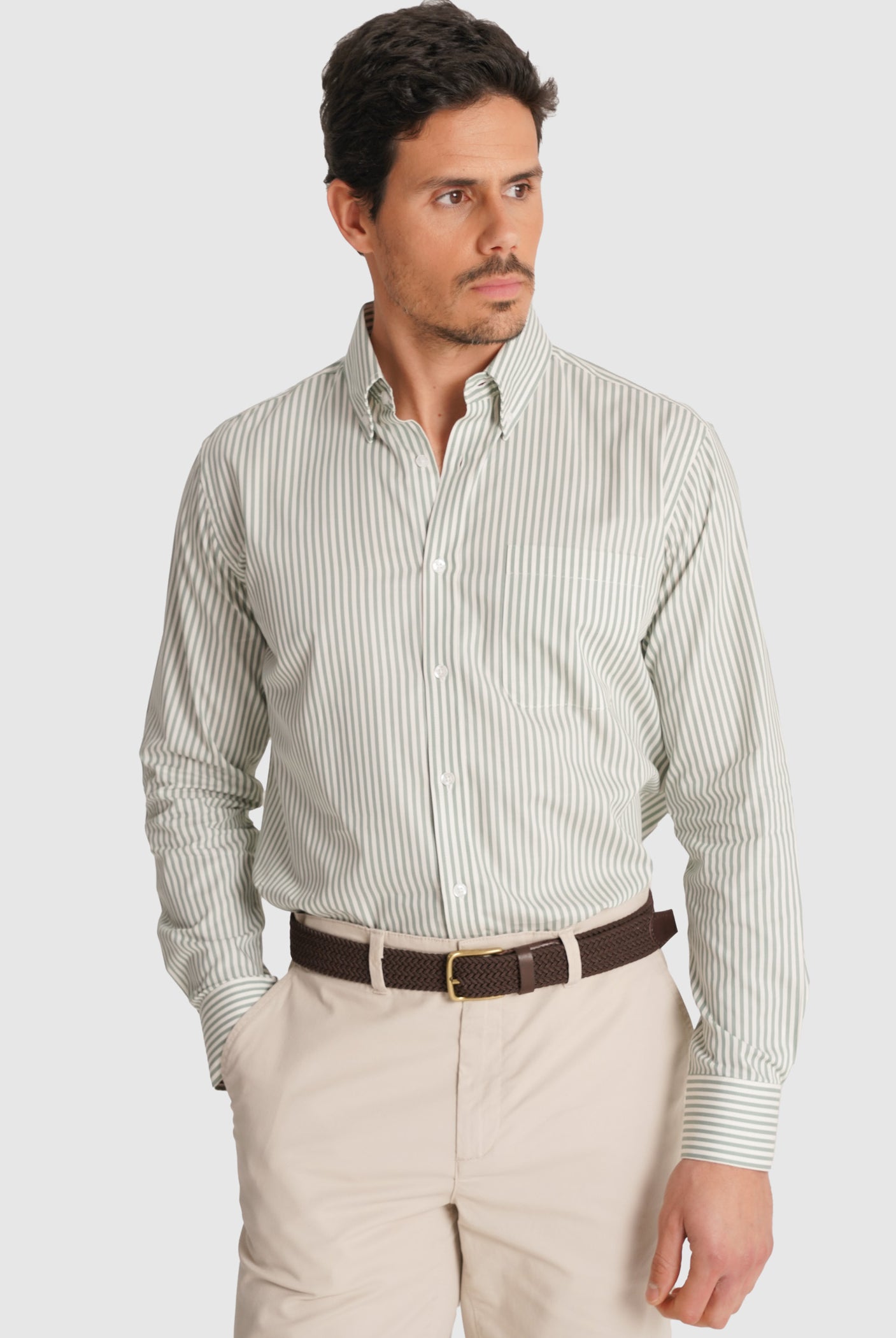 CAMISA VERDE MANGA COMPRIDA REGULAR FIT MR. BLUE