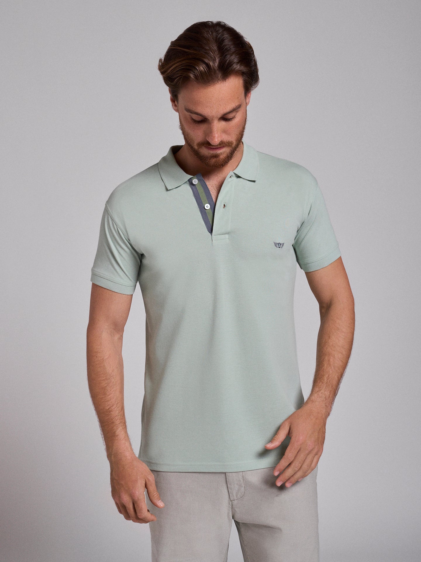 POLO VERDE MANGA CORTA REGULAR FIT MR. AZUL