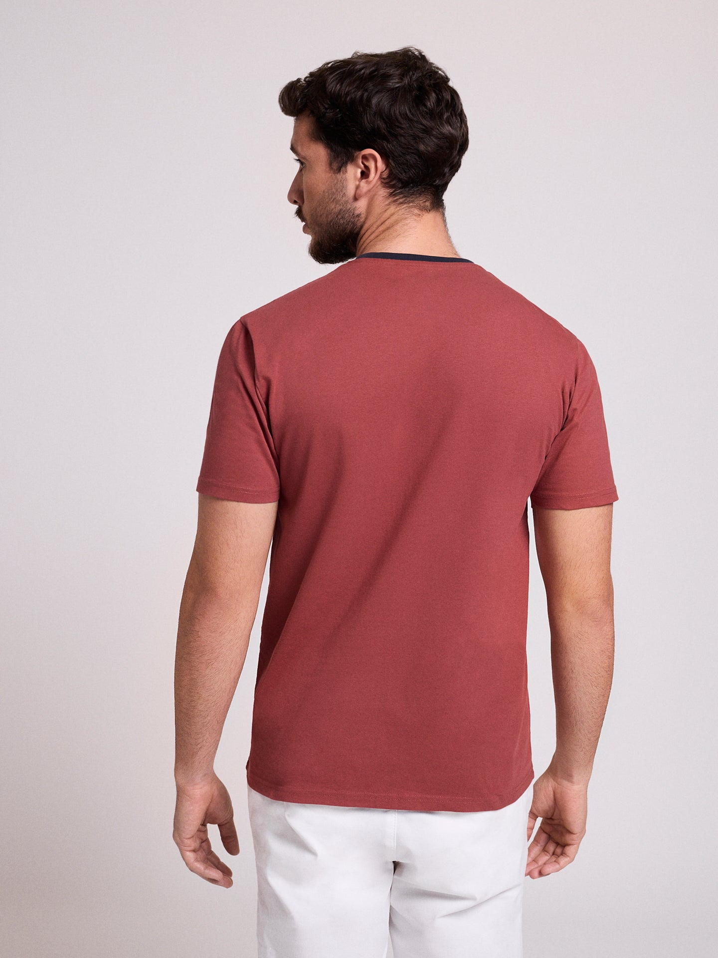 CAMISETA ALGODÓN ROJA MANGA CORTA REGULAR FIT MR. AZUL