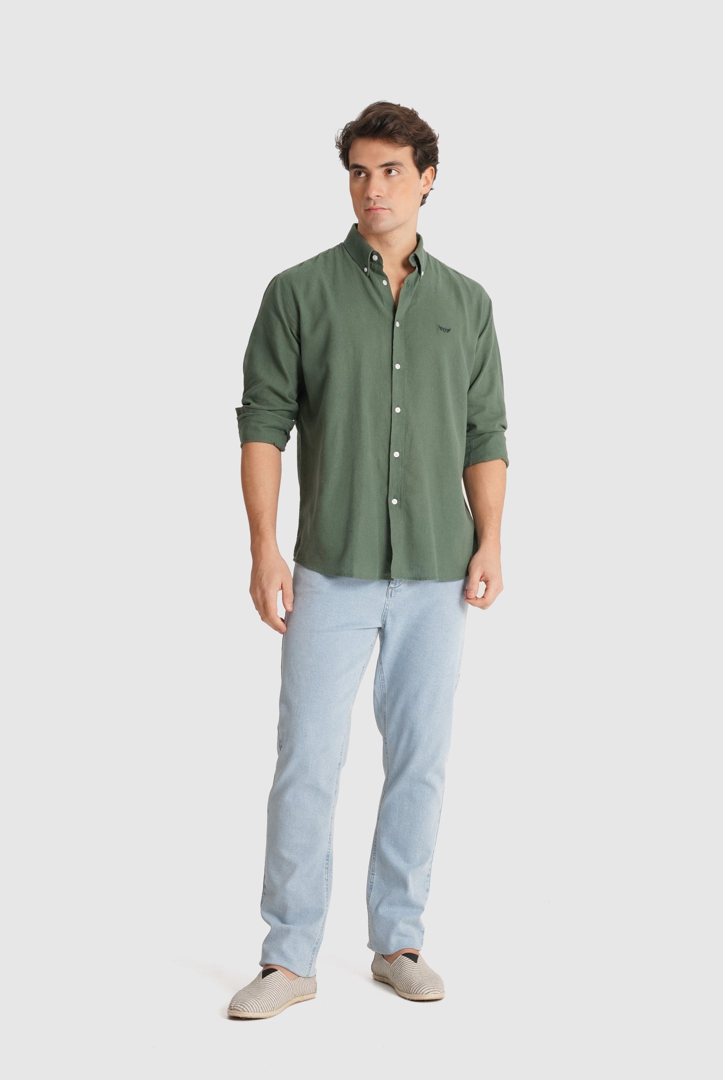 CAMISA VERDE MANGA COMPRIDA REGULAR FIT MR. BLUE